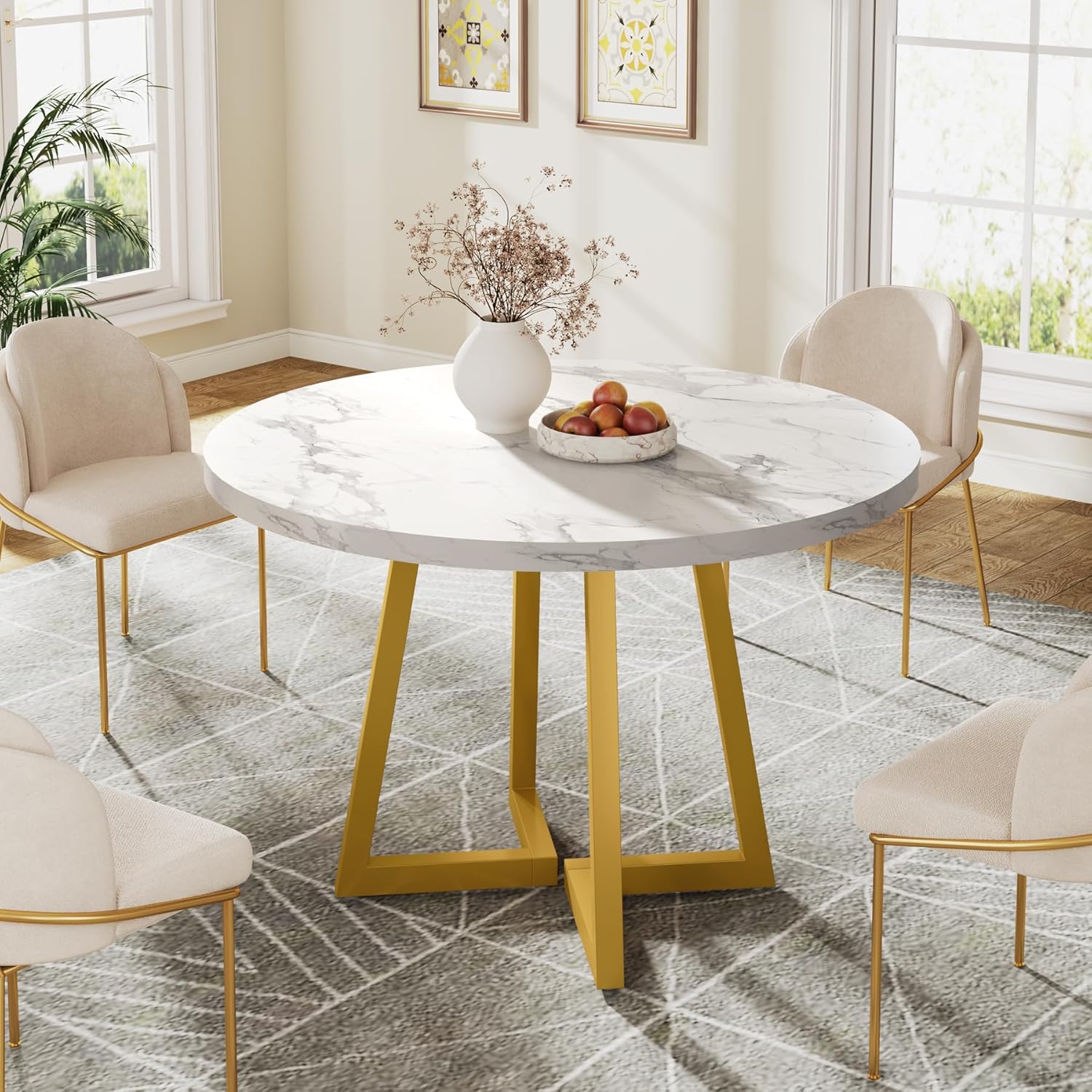 Tribesigns Round Dining Table for 2, 31.5