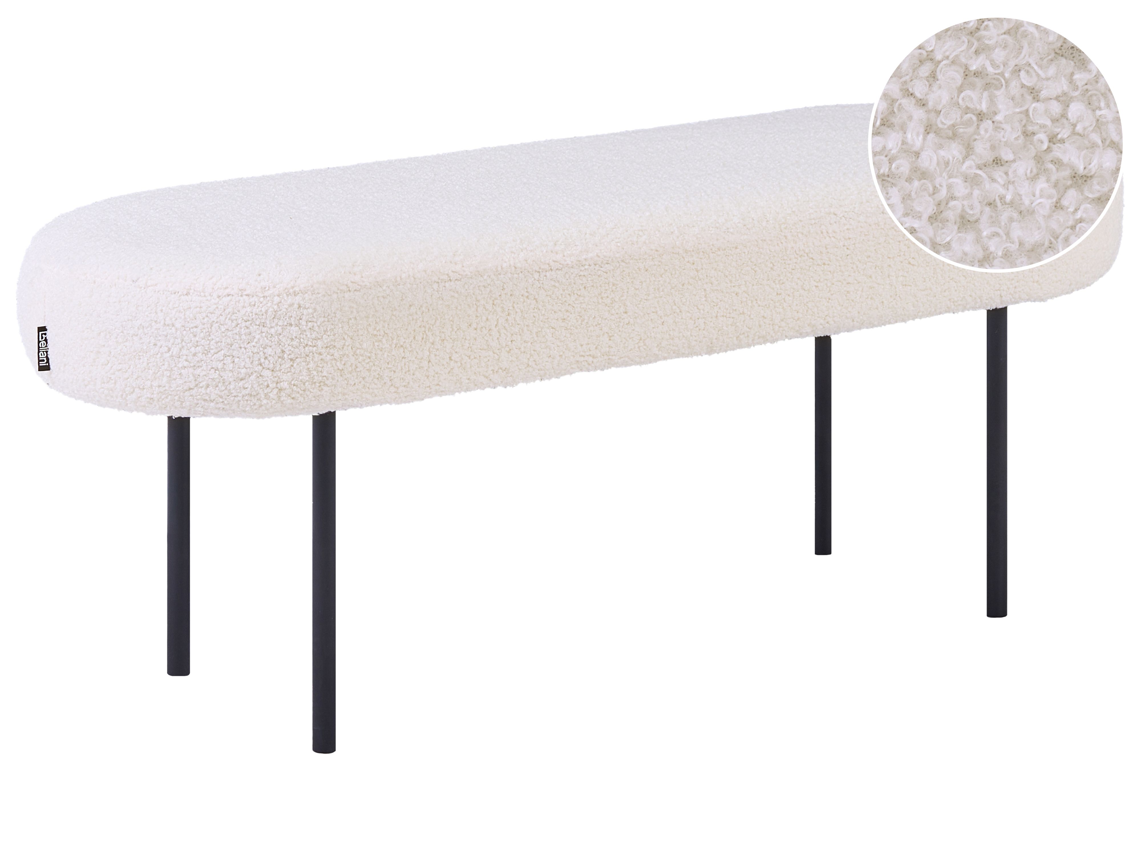 Upholstered Bench WOLFEBORO Boucle Off-White