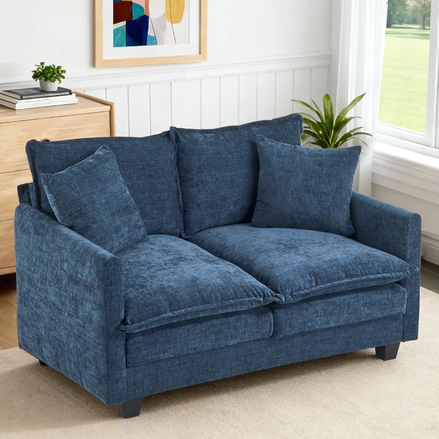 Loveseat Sofa Cloud Sofa Couch 50'', Modern Loveseats 2 Seat Couch 27