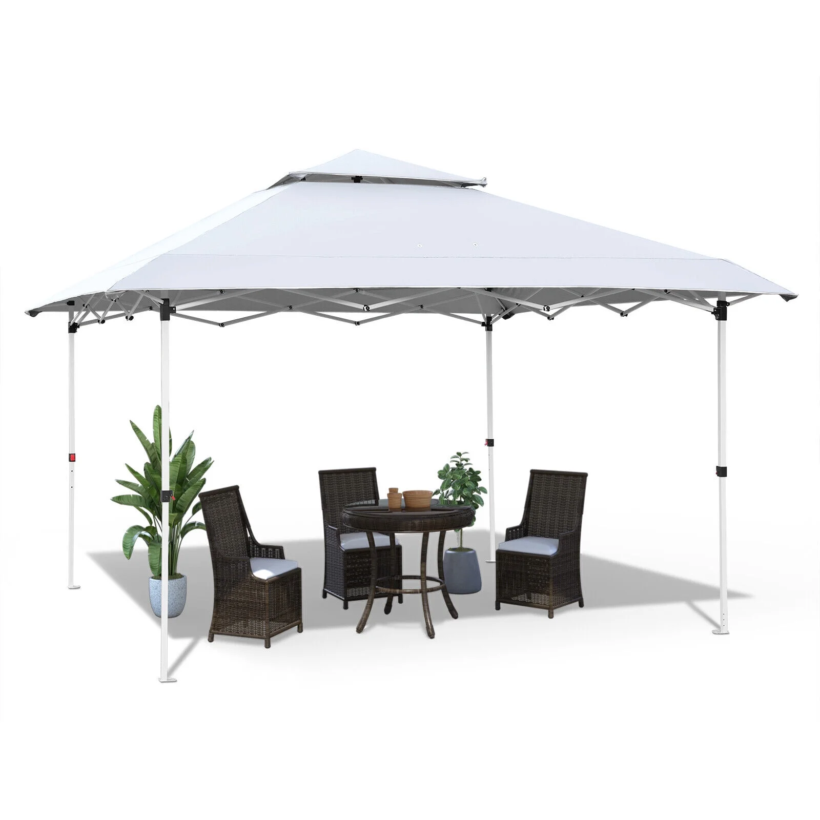 Pirecart 12' x 12' Pop-up Canopy Tent Waterproof Outdoor Gazebo Shelter with Wheeled Bag, Instand Canopy , White - Image 12
