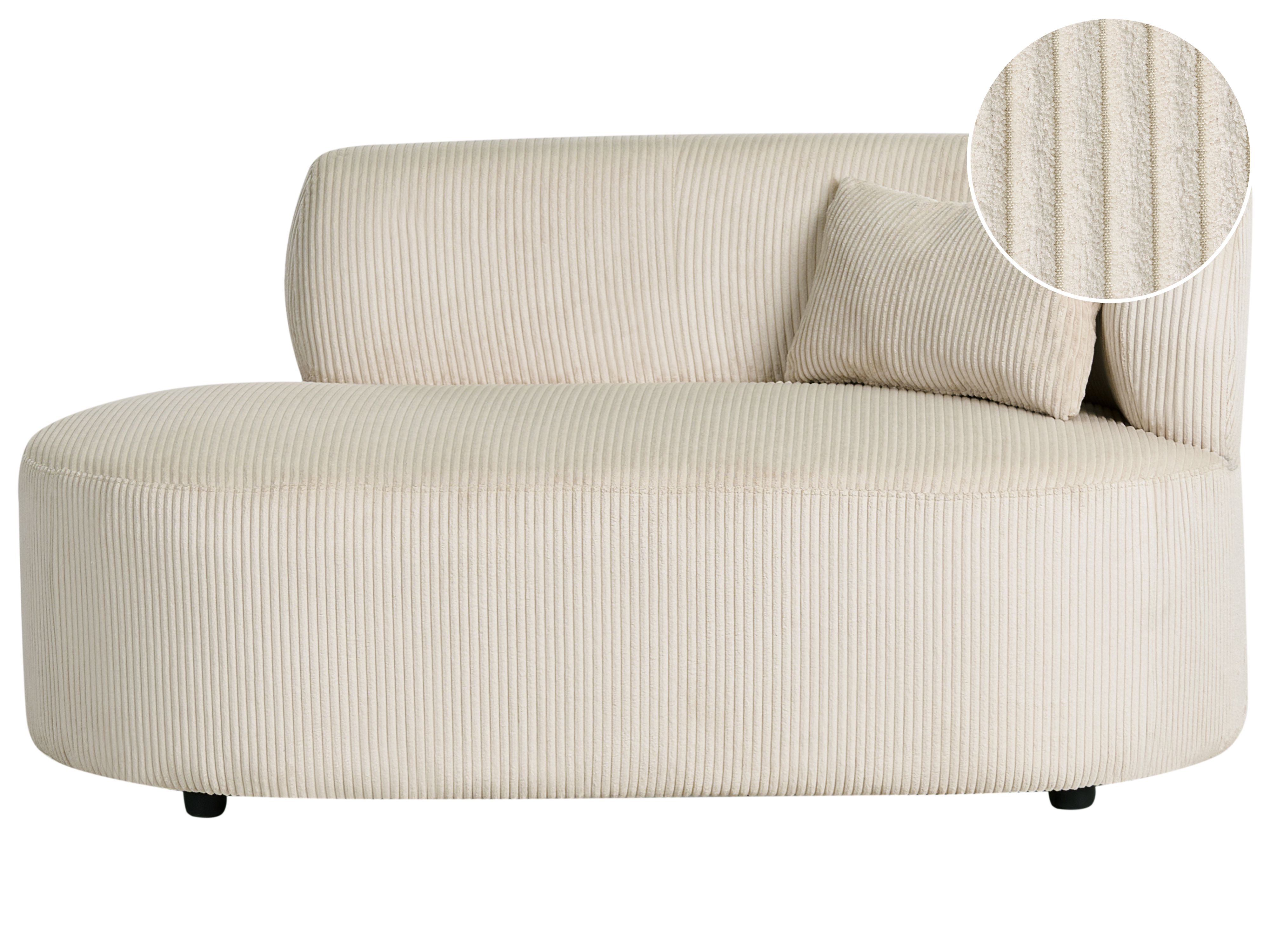 Right-Hand Chaise Lounge VANVEY Corduroy Light Beige