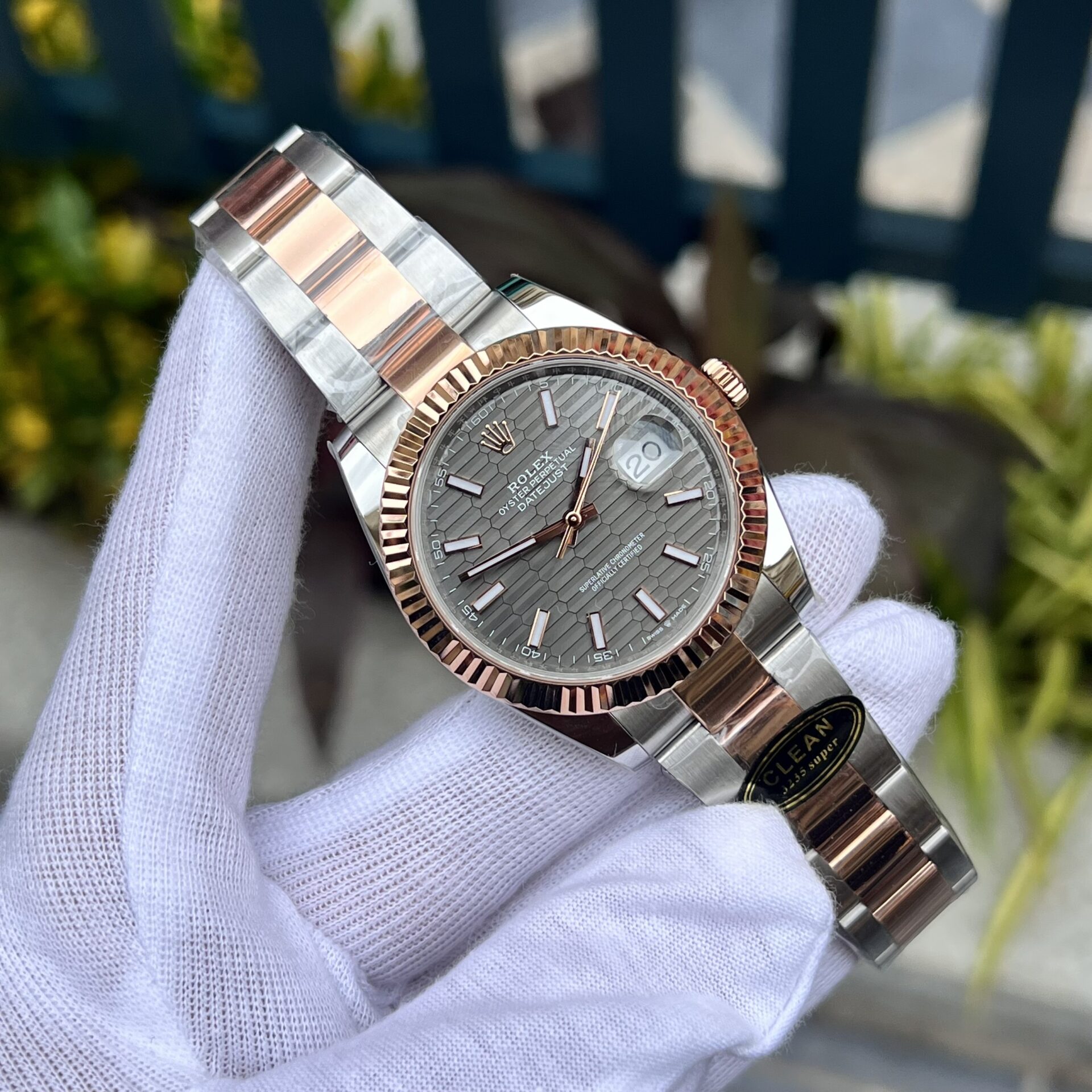 Rolex Replica 1:1 Watch DateJust 126331 Gray Brick Dial Demi Strap 41mm - Elite Watch Atelier