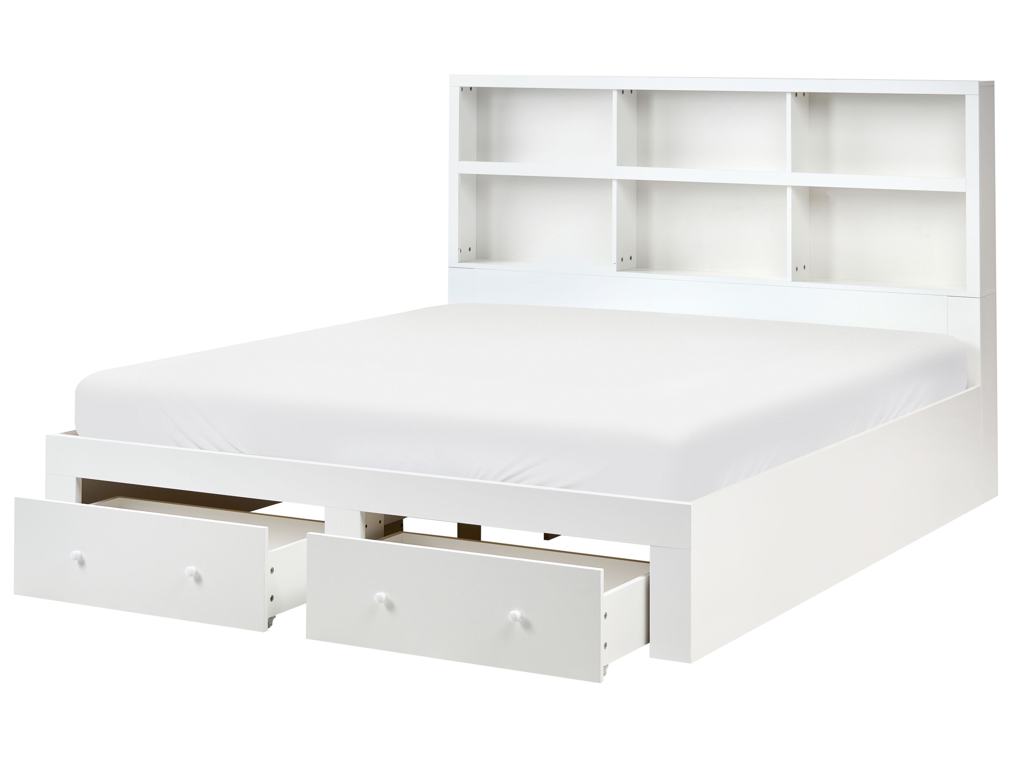 Bed with Storage Drawers TARARE 180 x 200 cm (EU Super King) White