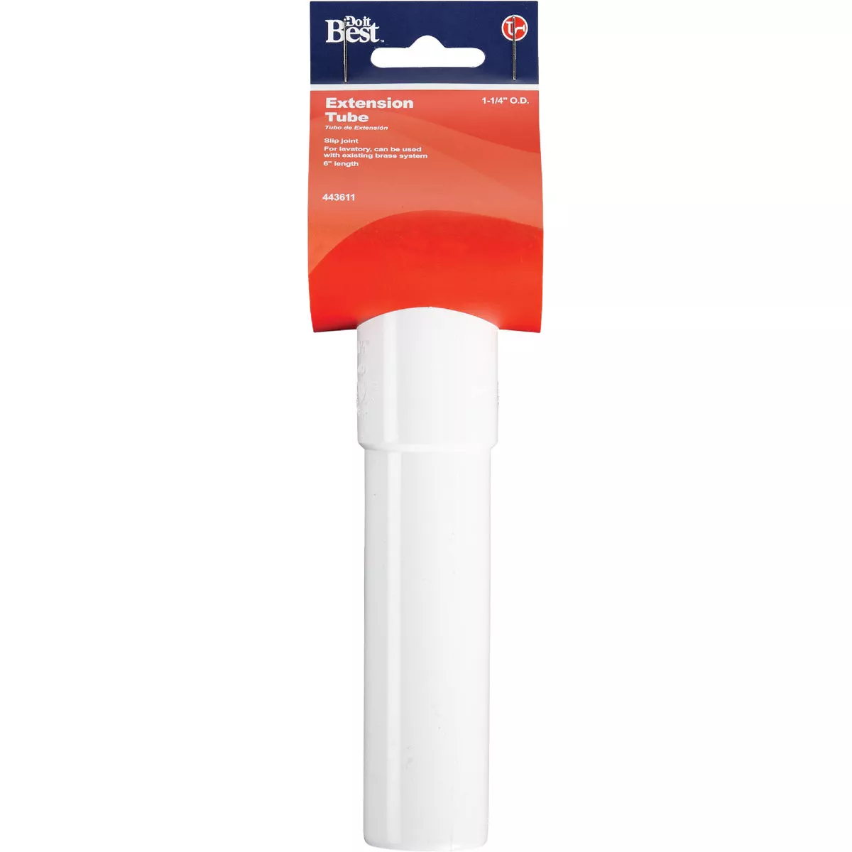 Do it Best 1-1/4 In. x 6 In. White Plastic Extension Tube
