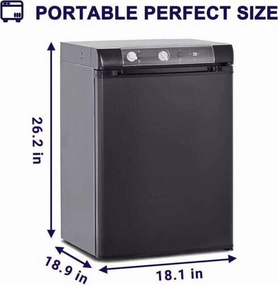 Smad 3 Way Caravan Propane Fridge 110V/12V/LPG Gas Refrigerator for RV Campervan 2.1 Cu ft - Image 9