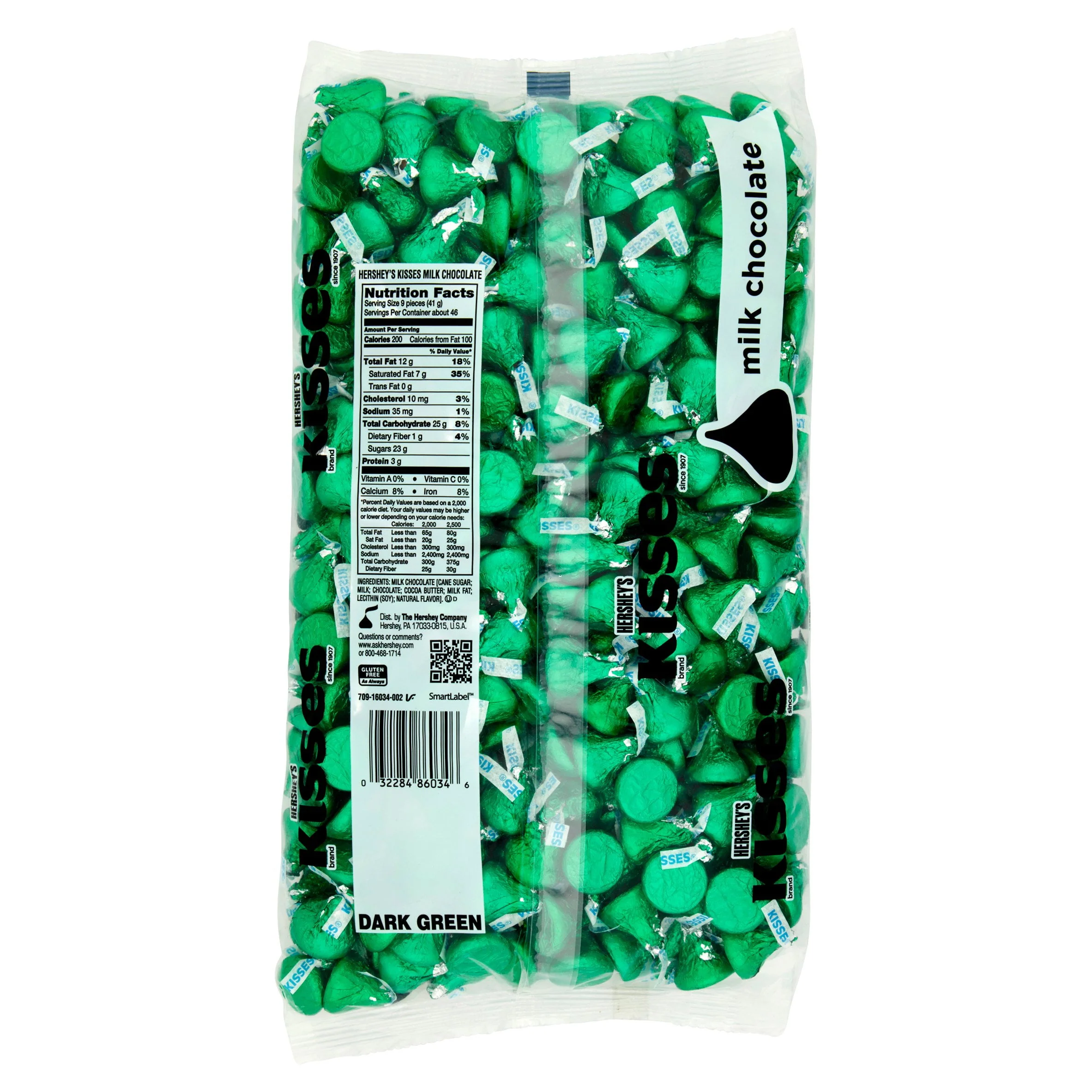 HERSHEY'S, KISSES Dark Green Foils Milk Chocolate Candy, Halloween, 66.67 oz, Bulk Bag (400 Pieces) - Image 3 HERSHEY'S, KISSES Dark Green Foils Milk Chocolate Candy, Halloween, 66.67 oz, Bulk Bag (400 Pieces) - Image 3