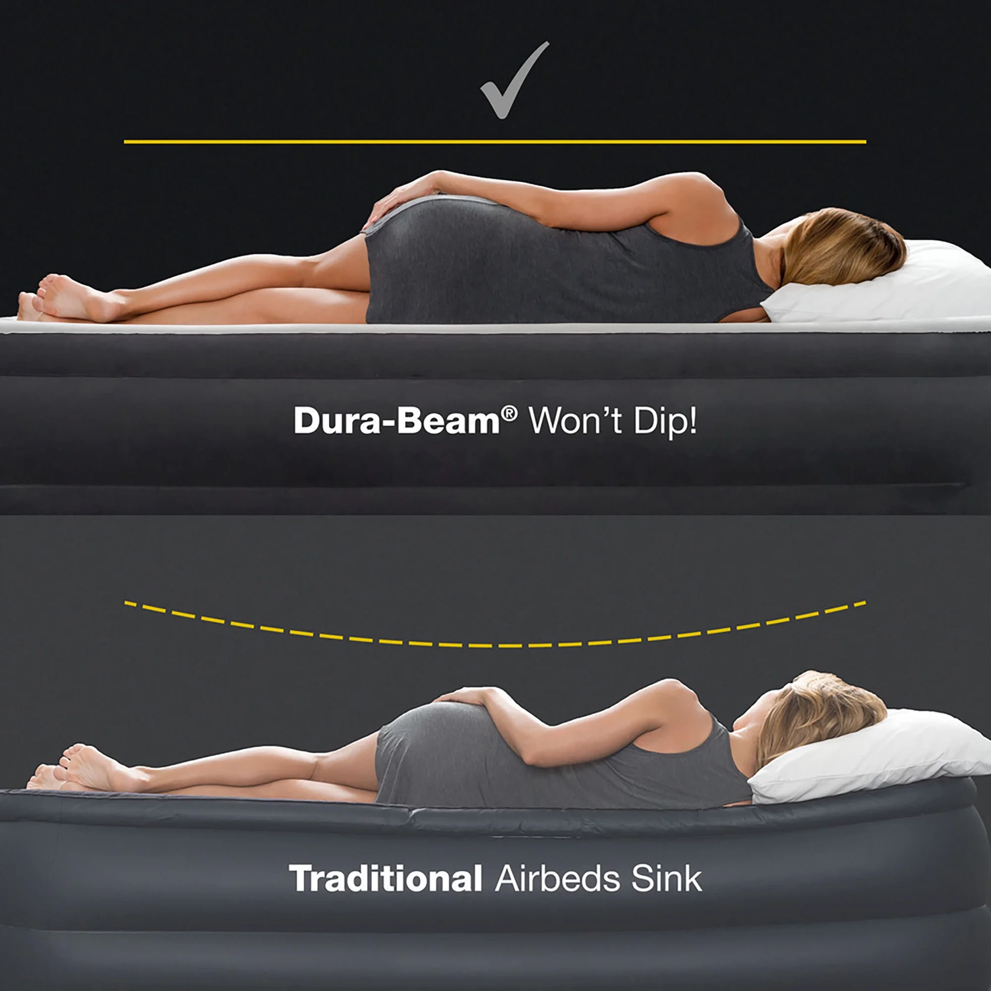 Intex: Dura-Beam Deluxe: Ultra Plush Headboard Airbed - Queen - Gray, 18" Inflatable Mattress, Built-In Pump, Fiber-Tech, Carry Bag, 600lb Cap 64447ED - Image 16