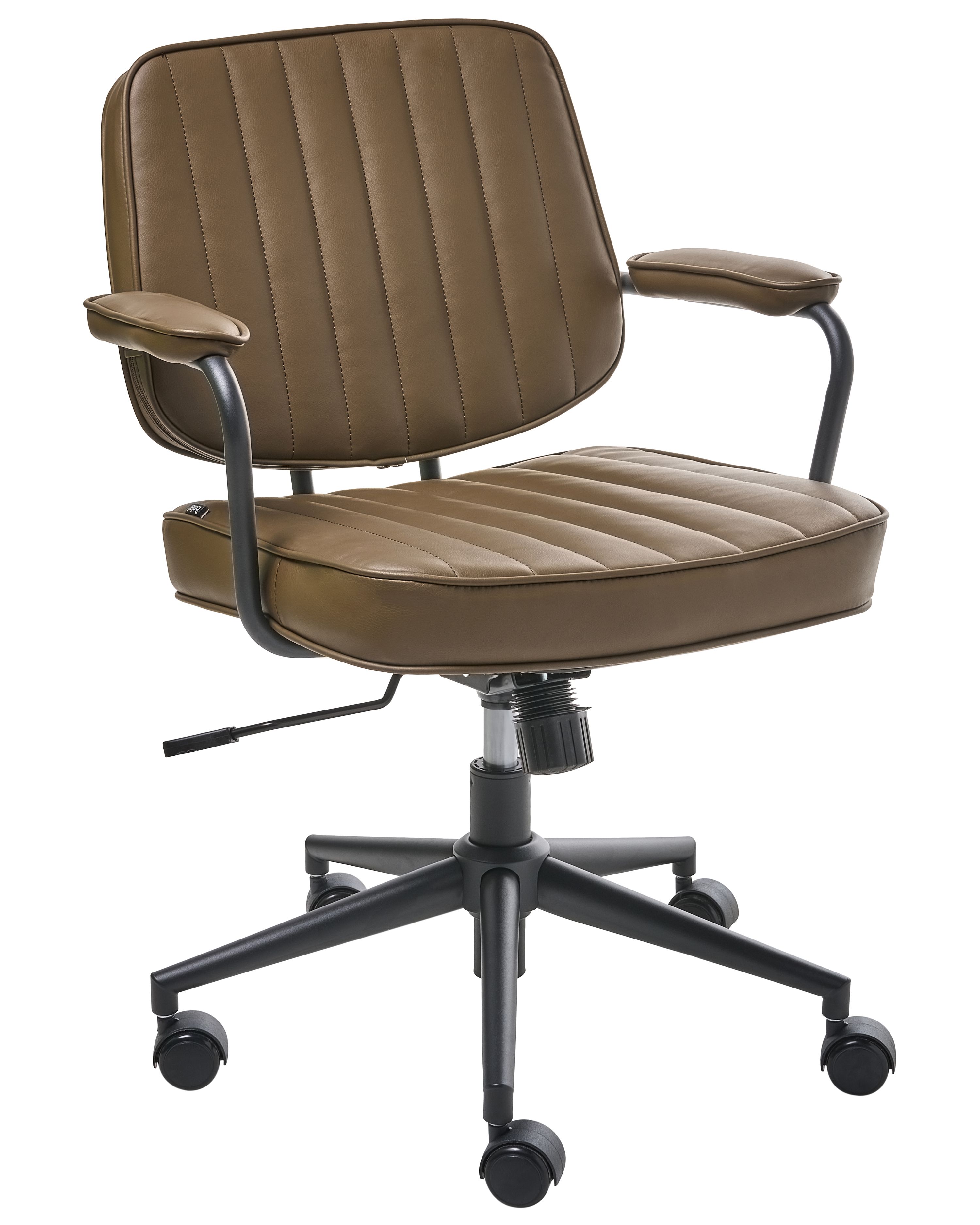 Desk Chair BERNE Faux Leather Brown