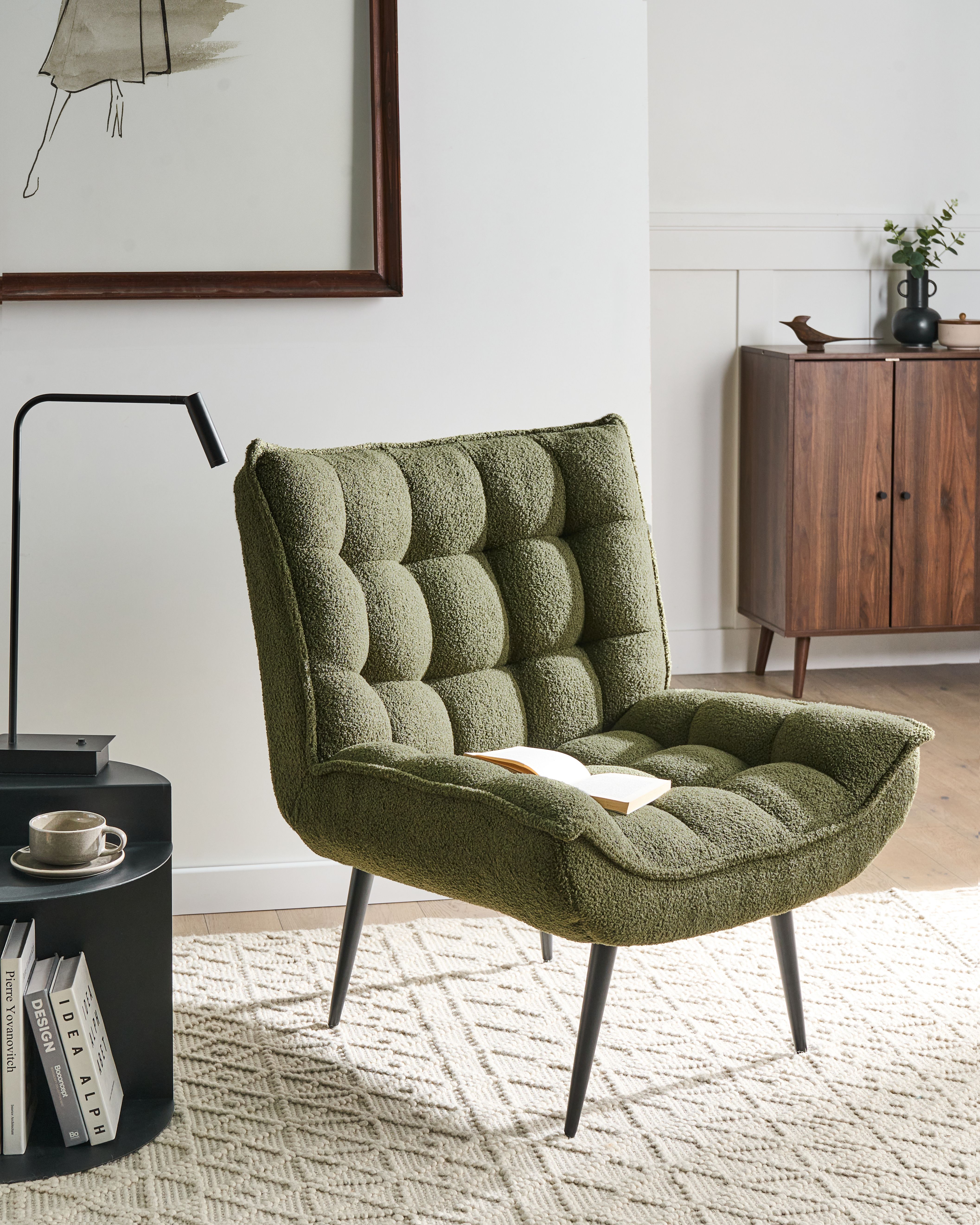 Armchair ALVESTA Boucle Dark Green