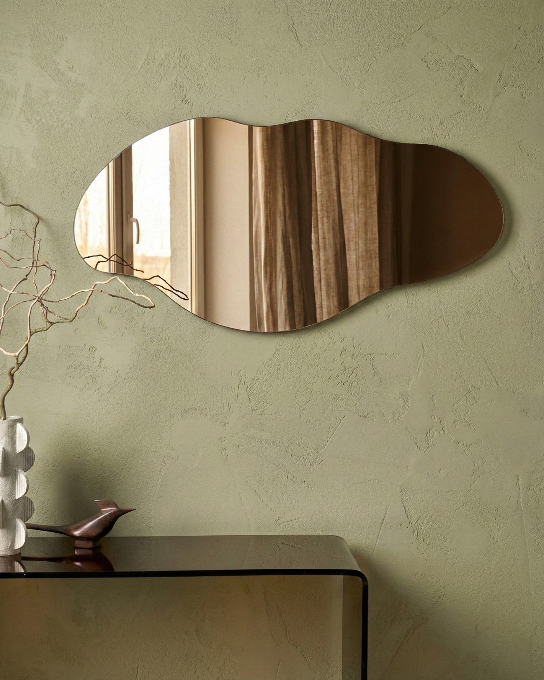 Wall Mirror ASSIGNY 50 cm 92 cm Brown
