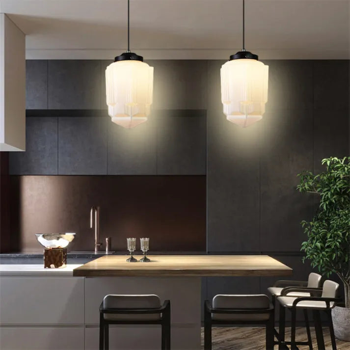 TimelessGlow – Geometrische Hanglamp in Mat Glas