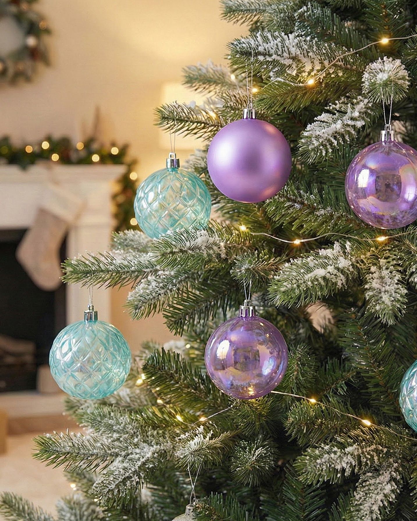 Set of 24 Baubles ASNEN Violet