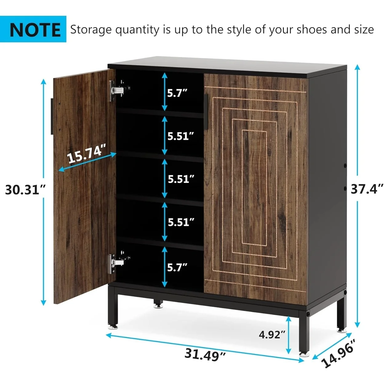 Tribesigns 20 Pairs Shoe Storag Cabinet for Entryway - Image 8