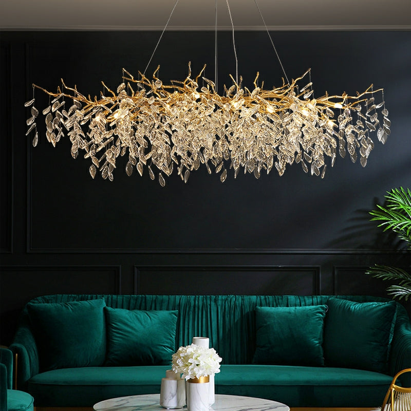 Glazen Kroonluchter Modern in Franse Stijl met LED Verlichting – Elegante Kristallen en Aluminium Structuur