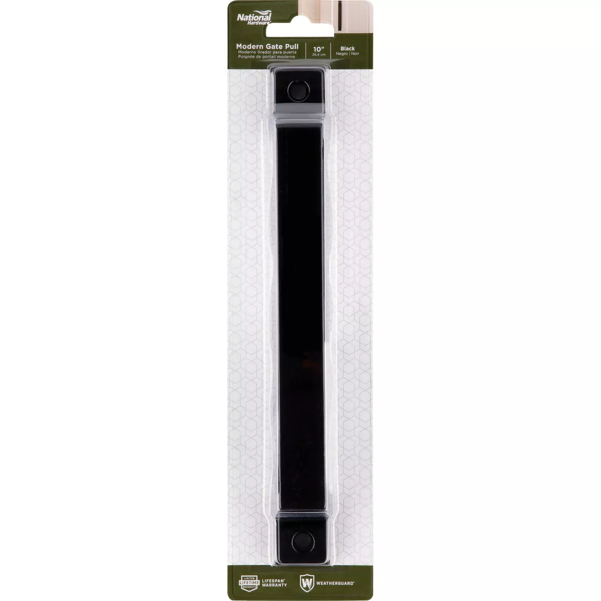 National Hardware 10 In. Black Modern Gate Pull