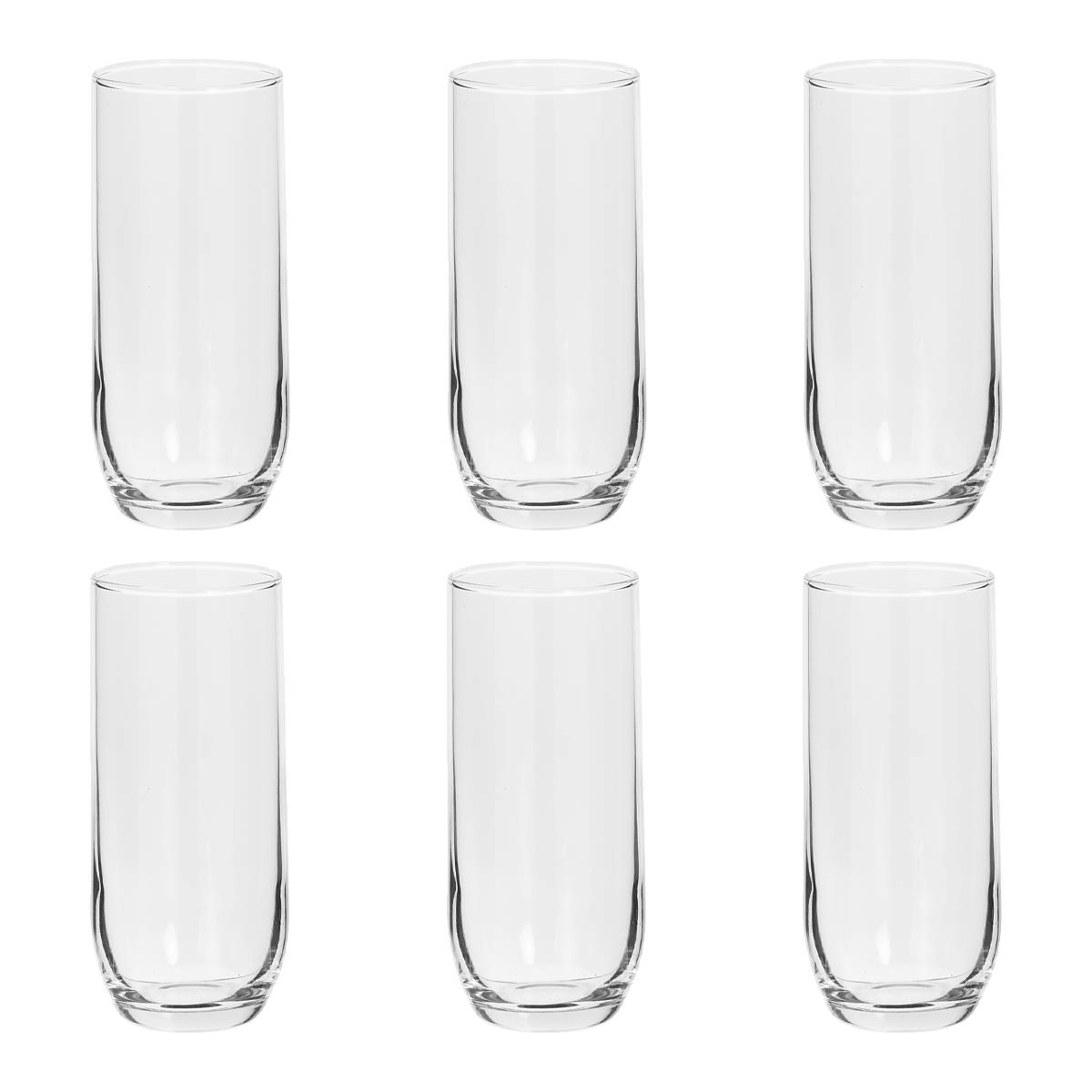 Set of 6 tall "Paol'Eau" drinking glasses 315 ml, Transparent