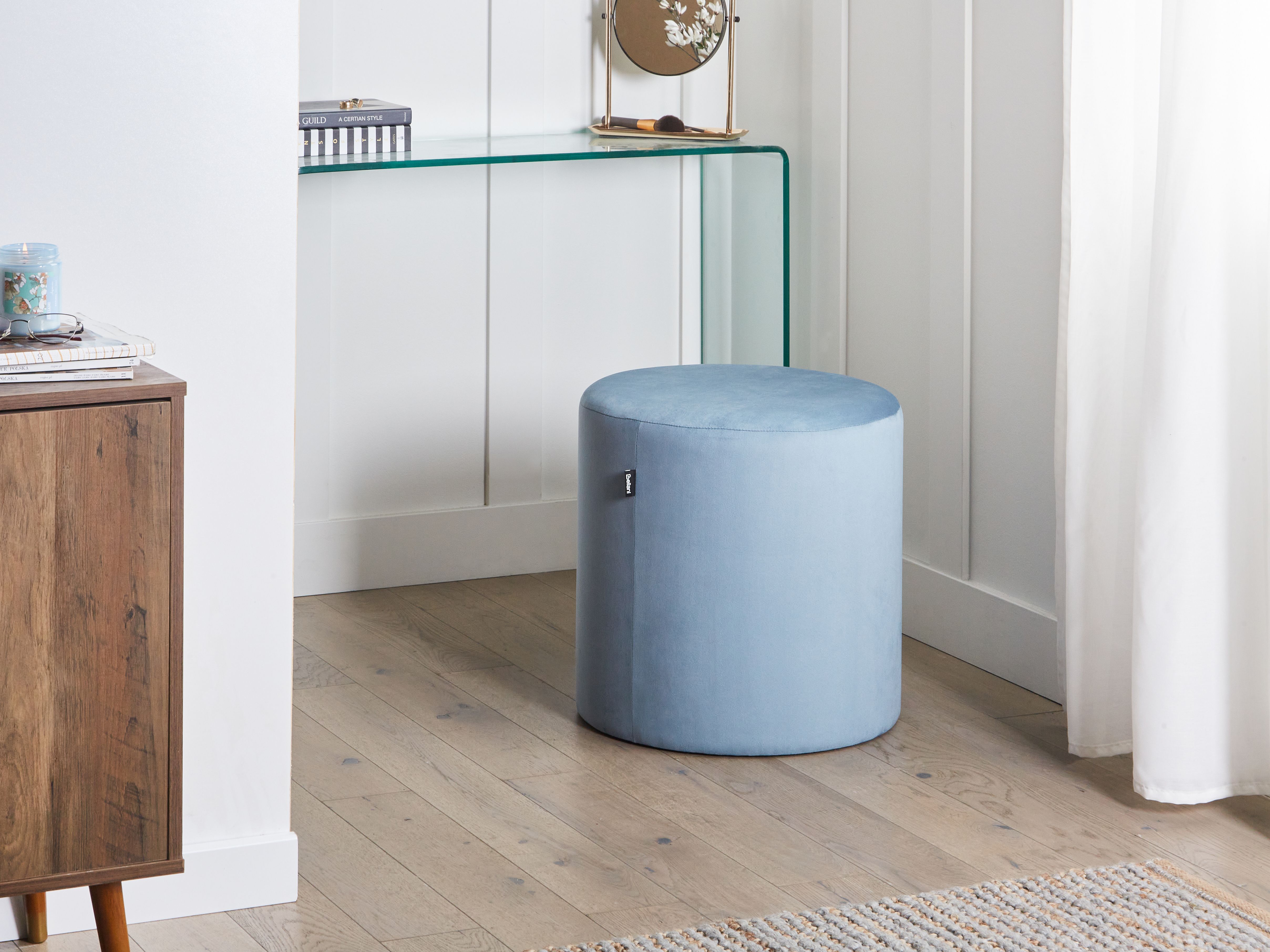 Pouffe LOVETT Velvet Light Blue