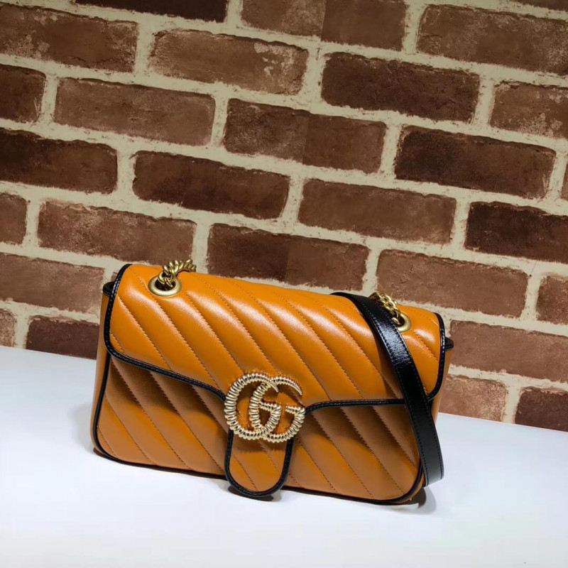 Replica Gucci Gg Marmont Small Shoulder Bag 443497 Cognac1:1High-quality replica