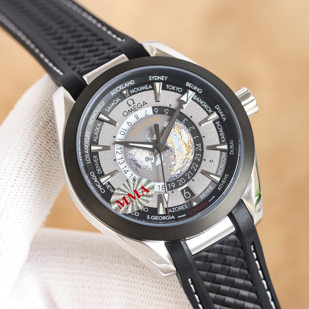 Seamaster Aqua Terra 150M 43 mm, steel on rubber strap(1:1 replica) - Top club