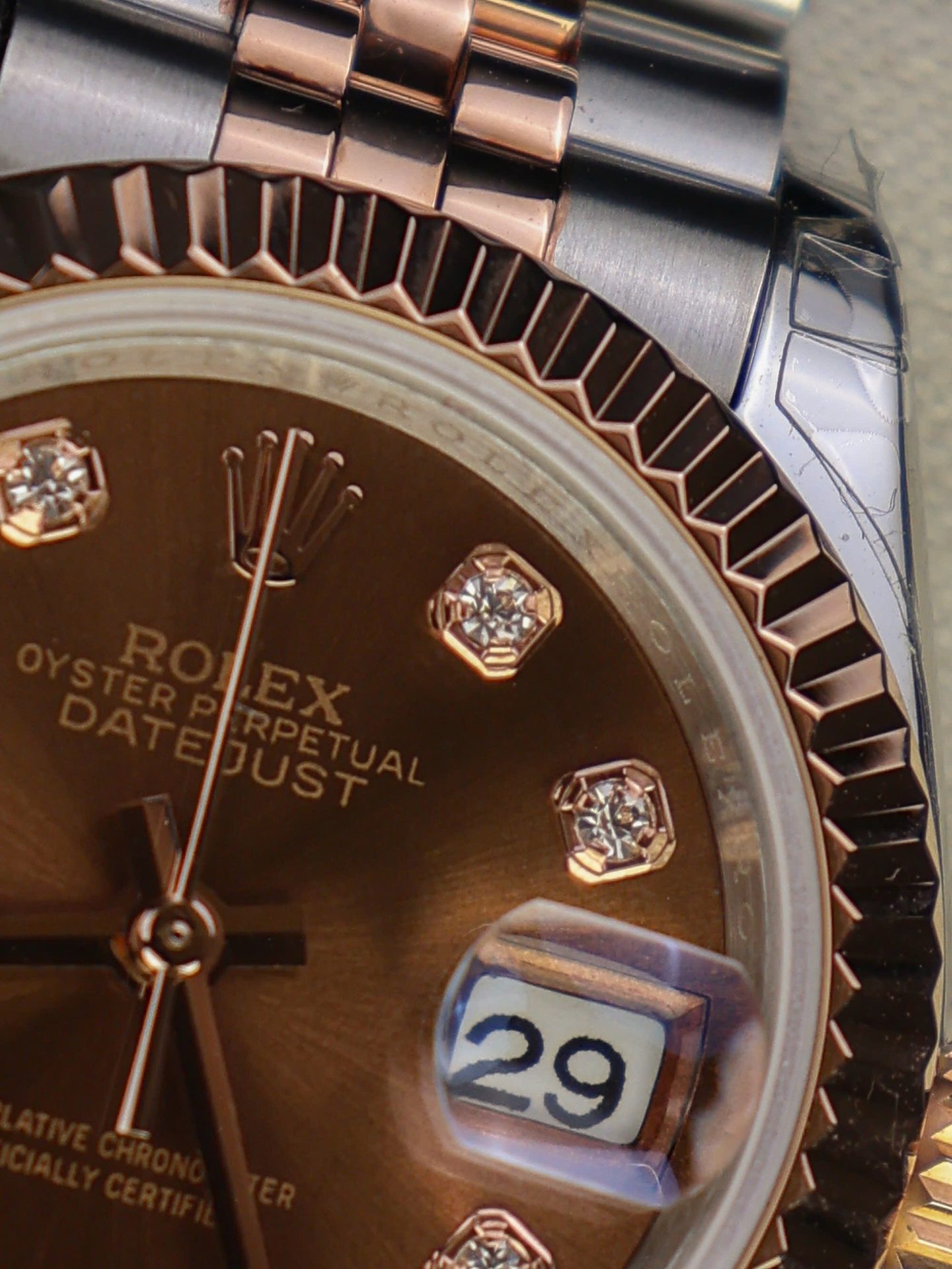 Rolex DateJust Lady Replica Watch Custom Gold Wrapped Chocolate Dial GM Factory 28mm - Elite Watch Atelier
