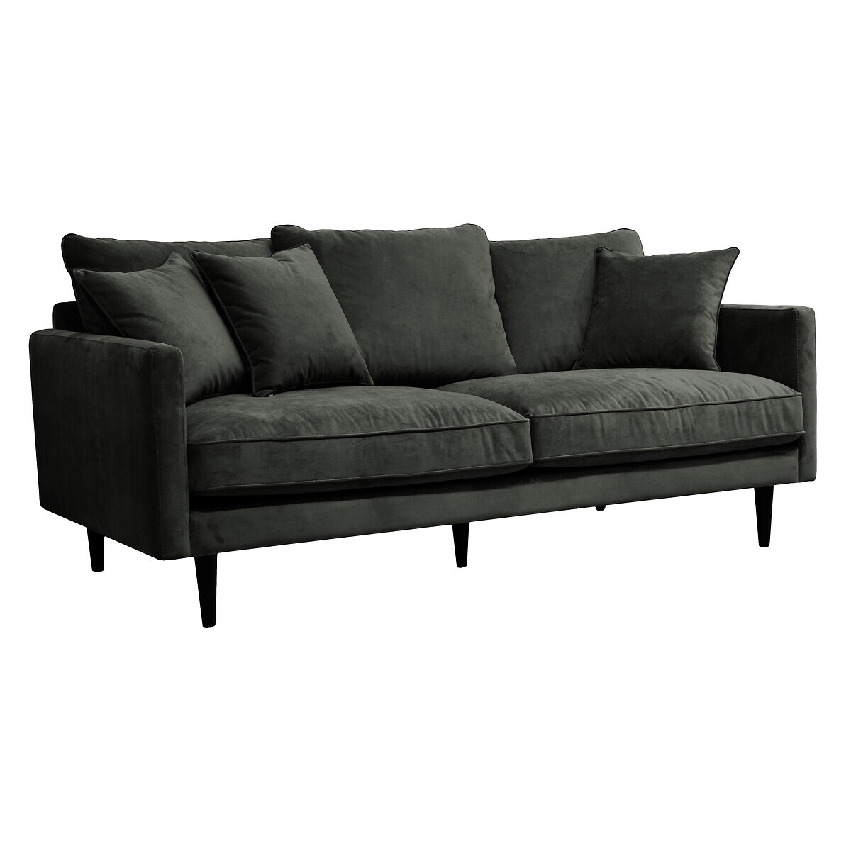 Velvet sofa "Candice" 3-seater, Khaki Green