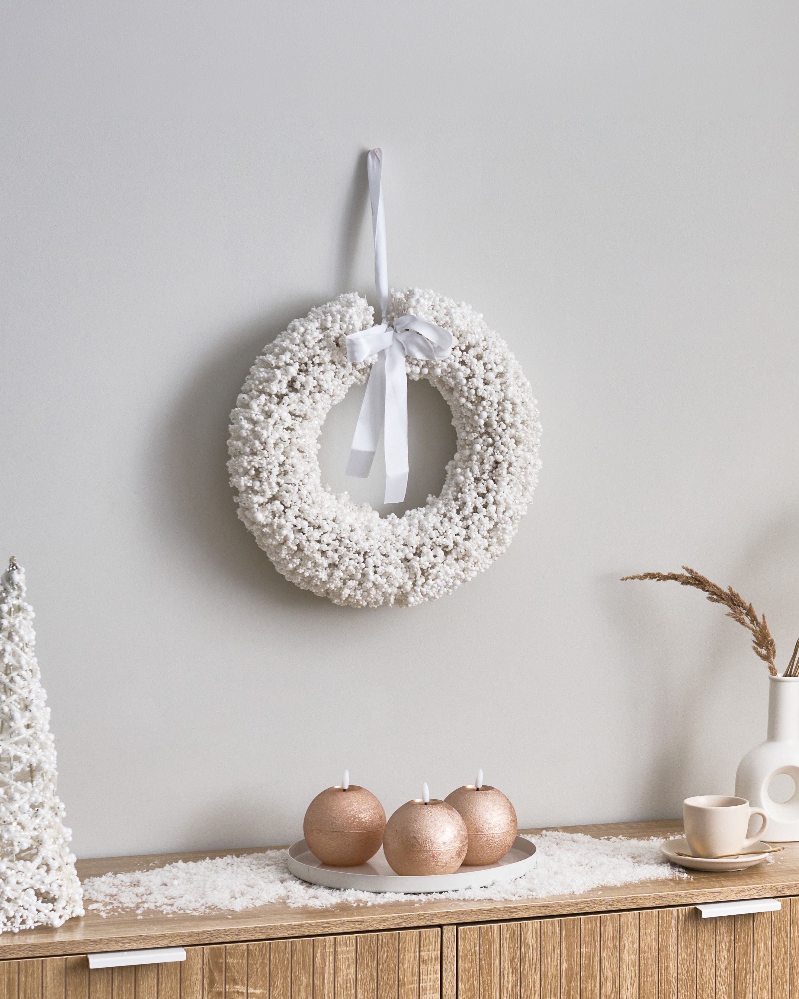 Christmas Wreath ARESJON White 40 cm