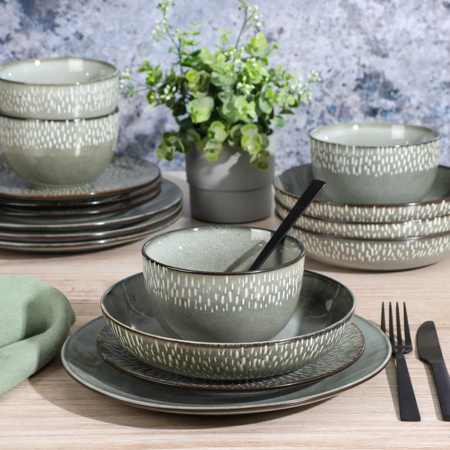 Gibson Elite Matisse 16-Piece Dinnerware Set - Taupe - Image 18