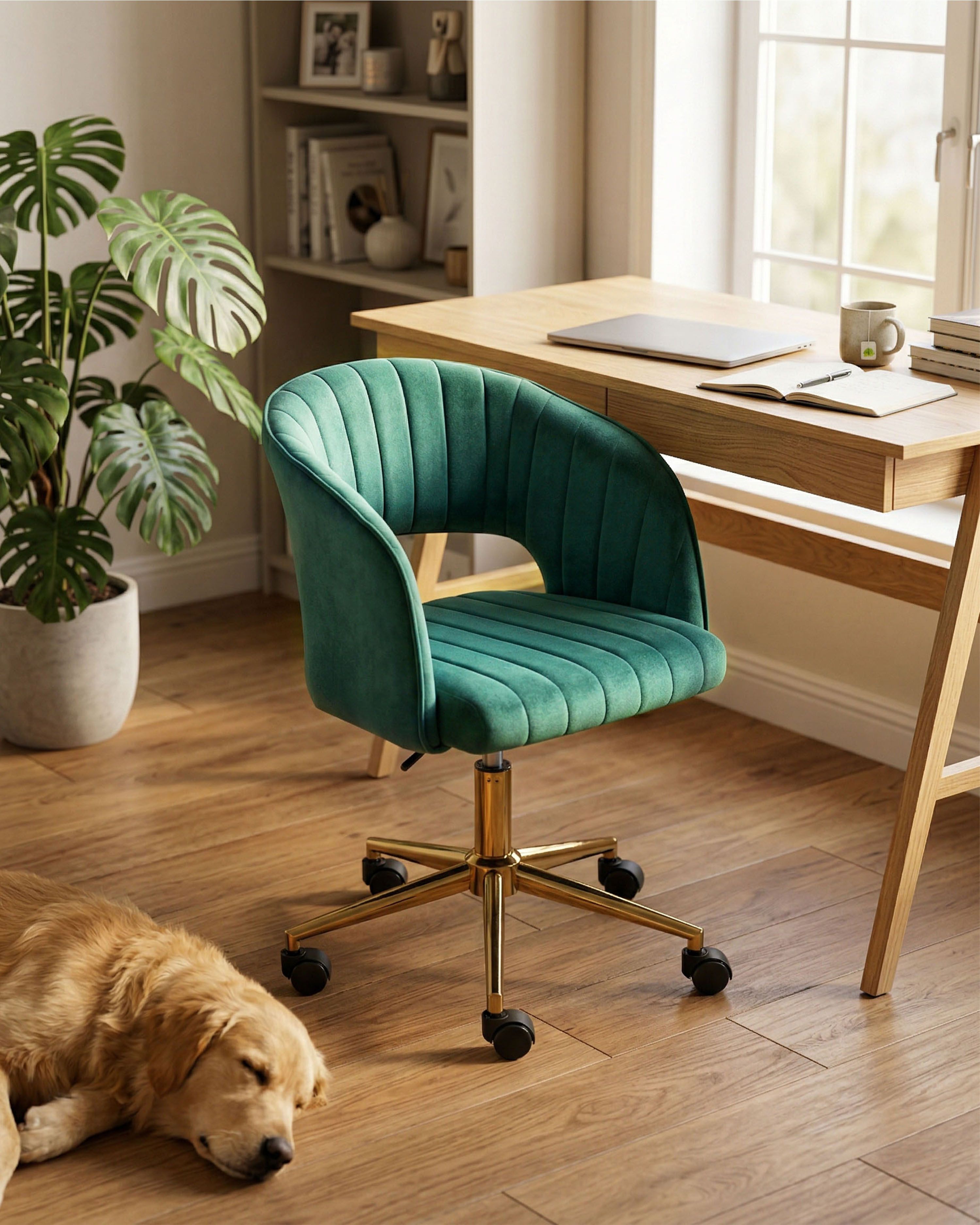 Desk Chair KATONAH Velvet Green