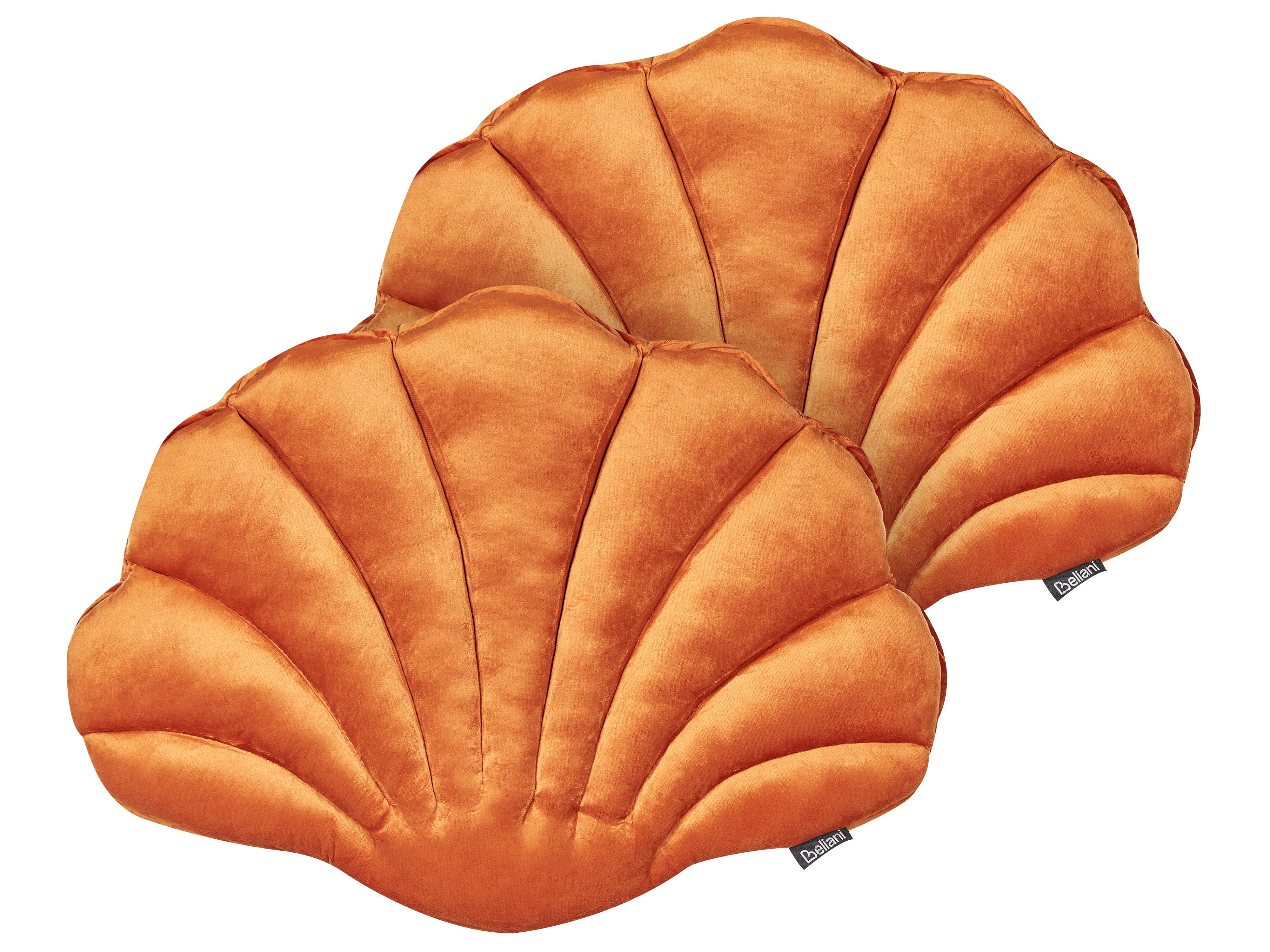 Set of 2 Decorative Cushions CONSOLIDA Velvet 47 x 35 cm Orange Solid