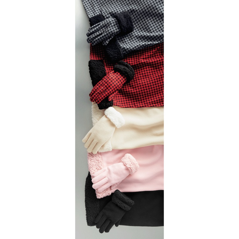 Sherpa-Trim Women's Fleece Cape and Glove Set - MIDNIGHT VELVET CATALOG
