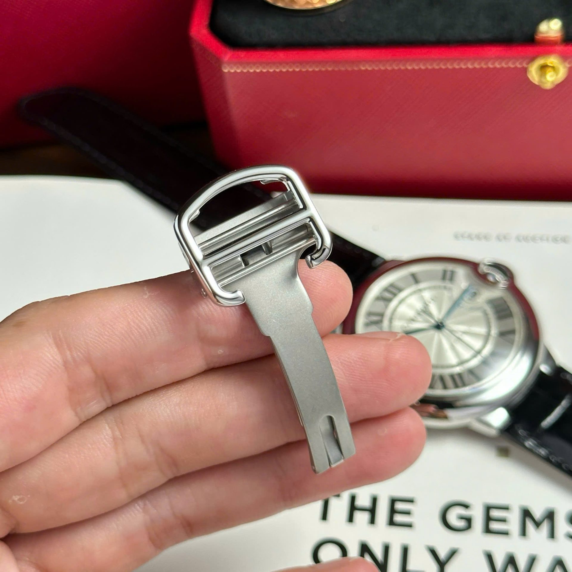 Cartier Ballon Bleu Replica Watch Dial White Leather Strap AF Factory 42mm - Top club