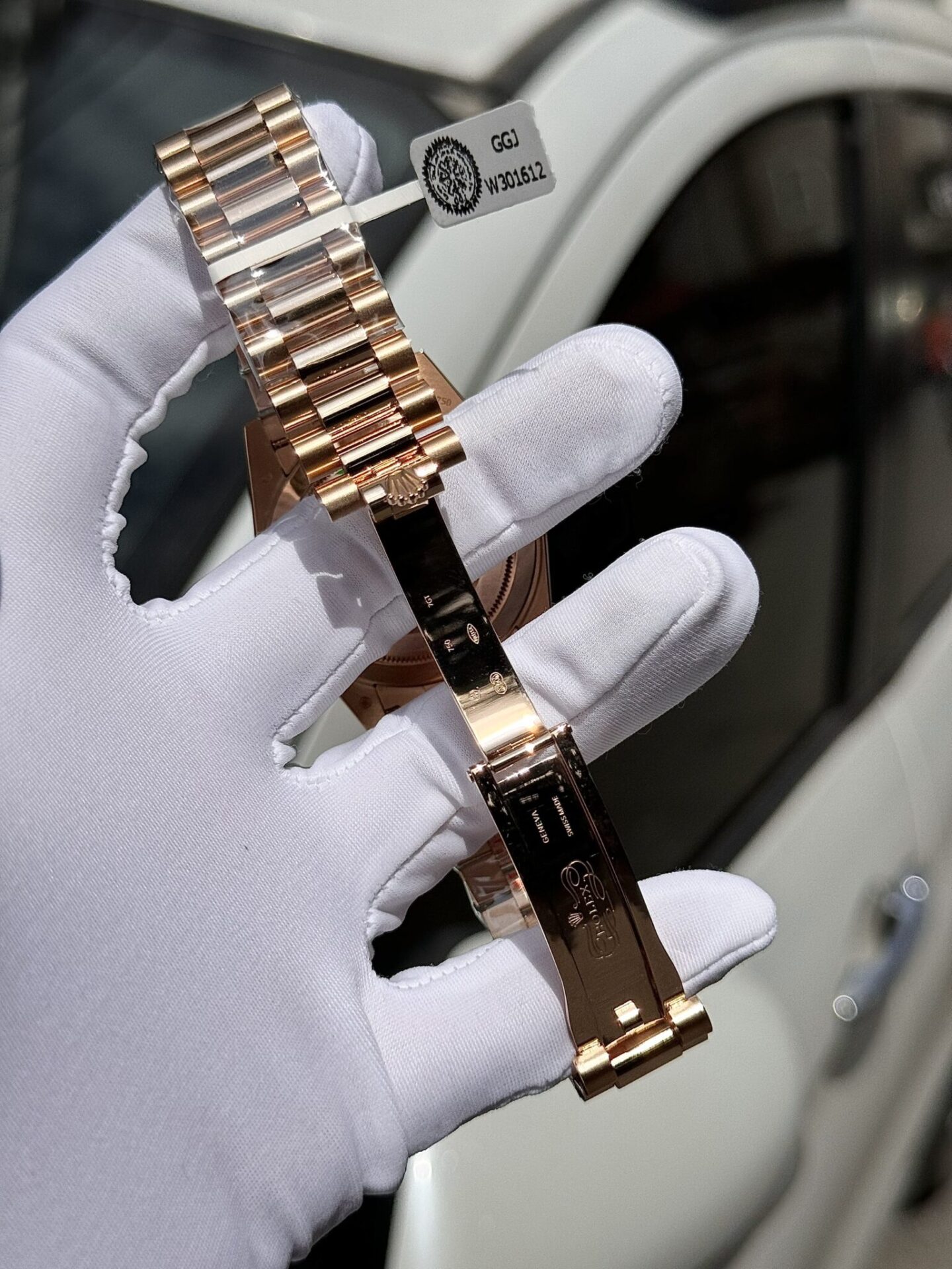 Rolex Best Replica Watch Day-Date Custom Ruby Red   Baguette Moissanite Diamonds GM Factory 40mm - Elite Watch Atelier