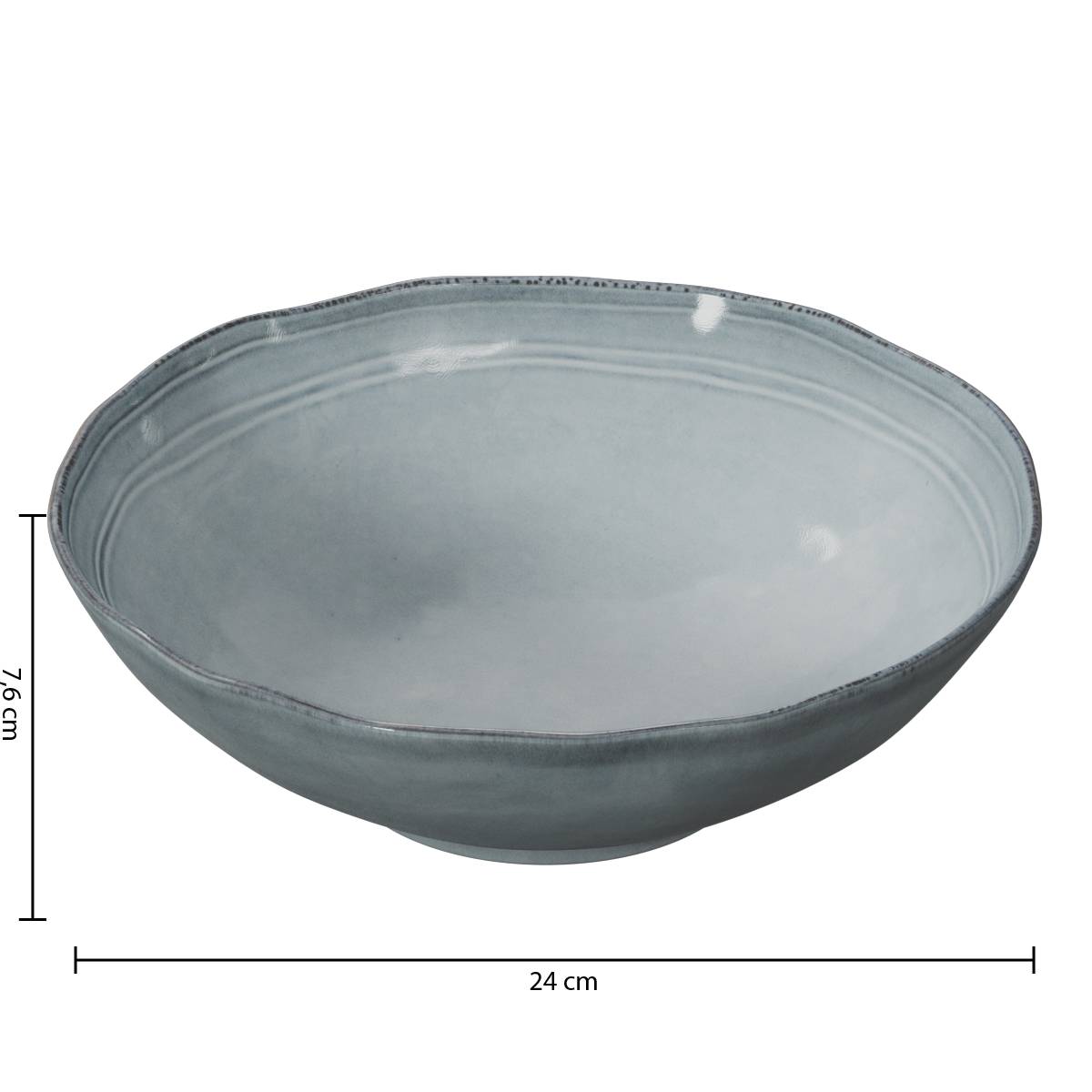 Salad bowl "Flower" D.24.5 cm, Blue