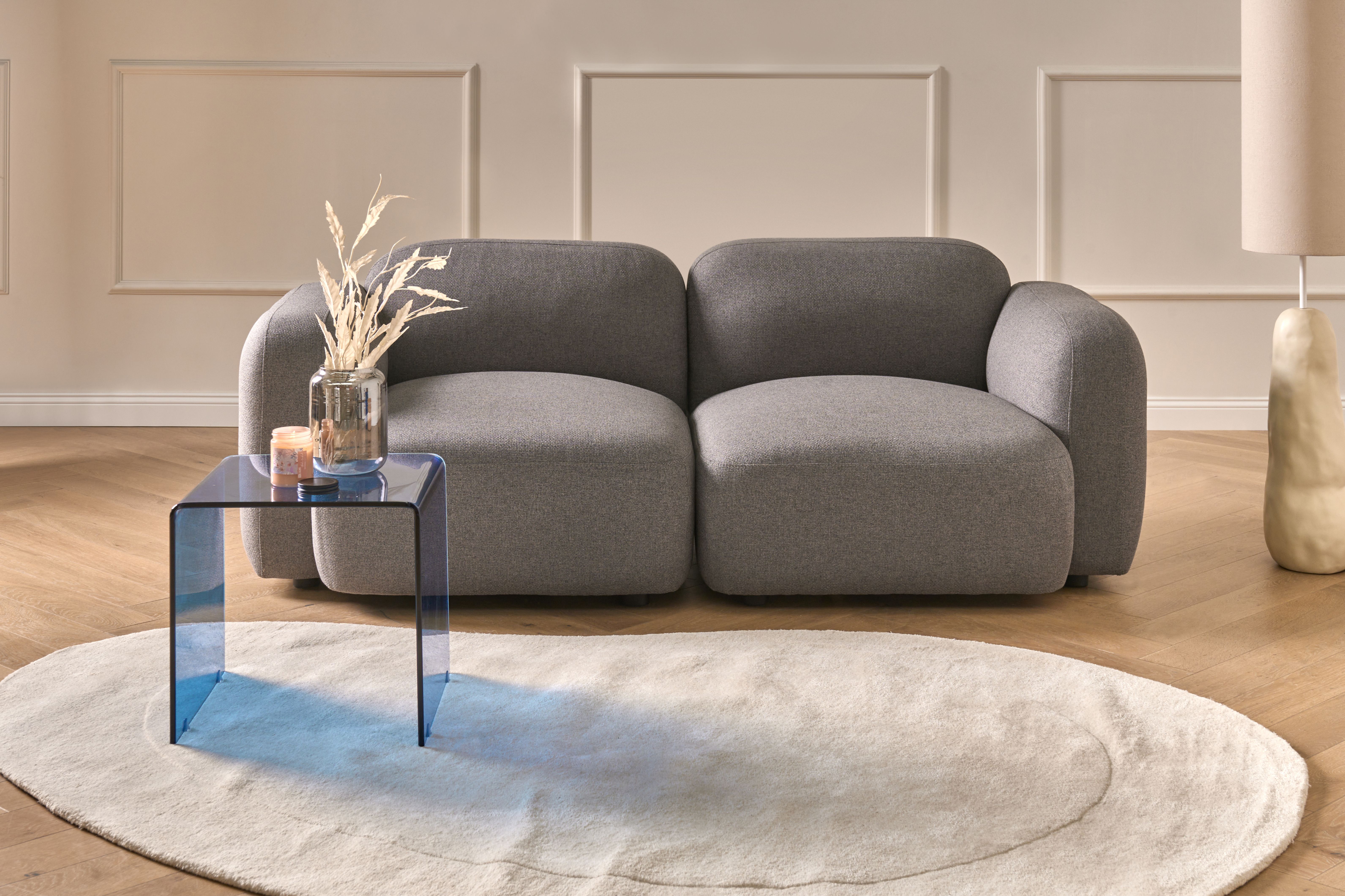 Sofa 3 Seater AFOSS Fabric Dark Grey