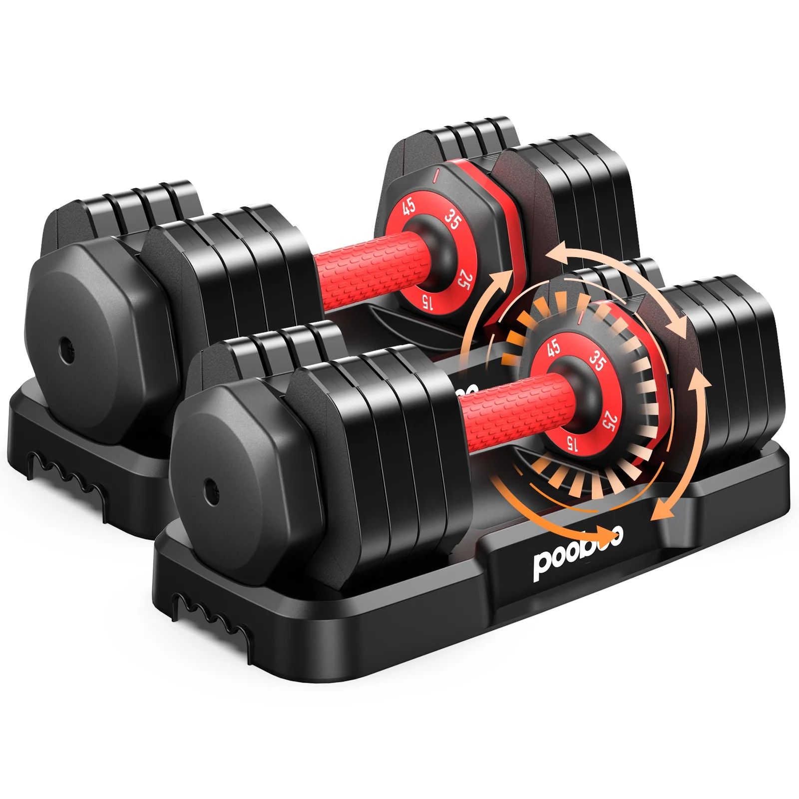 (1 Pair) LNOW 50lbs Quick Select Adjustable Dumbbells for Home Gym 5 in 1 Free Weights 5/10/15/20/25lb/50lb Dumbbell with Anti-Slip Handle, Suitable for Home Gym Exercise Equipment - Image 33