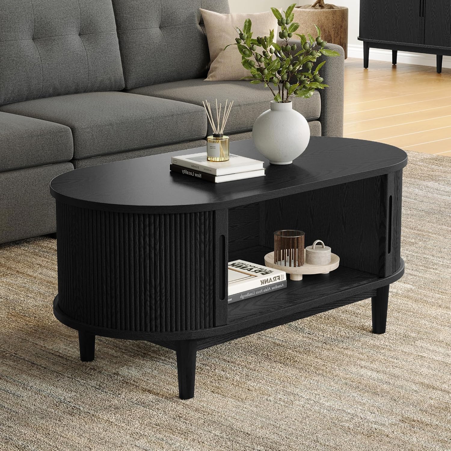 LINSY HOME Round Coffee Table, 31.5