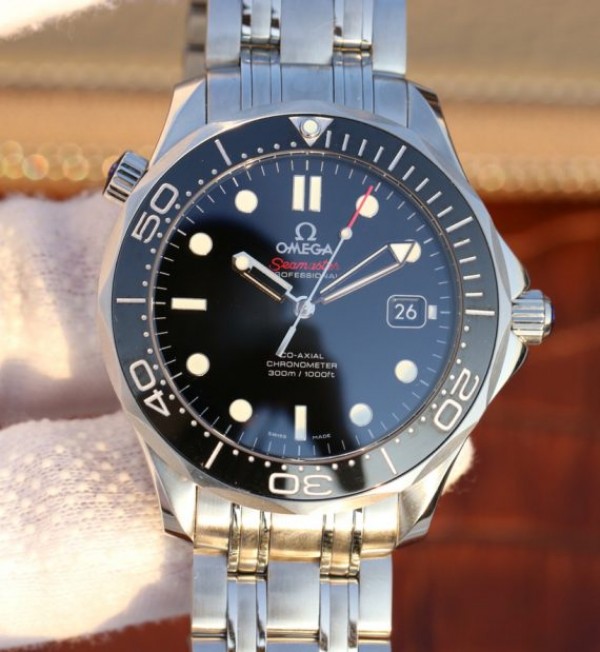 Replica Omega OMF Seamaster 300M Chronometer SS Black SS Bracelet A2824 - Elite Watch Atelier