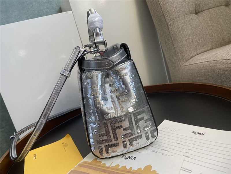Fendi peekaboo mini silver Shoulder Bag - Replicaclubs