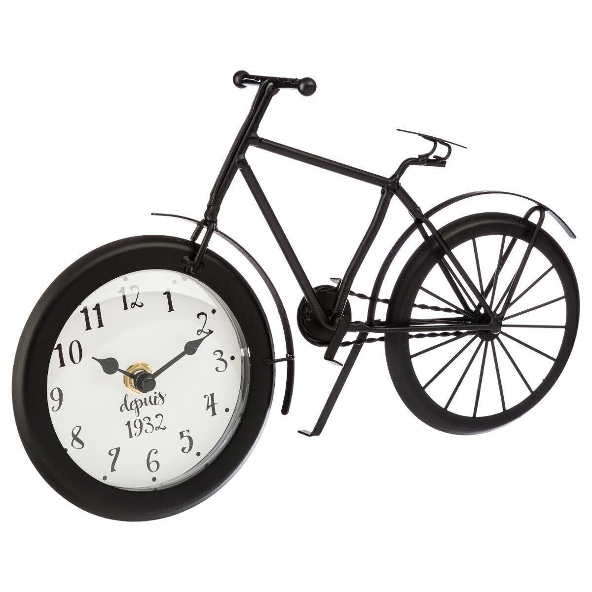 Bicycle clock "Sky" Metal, Black, H.18 cm