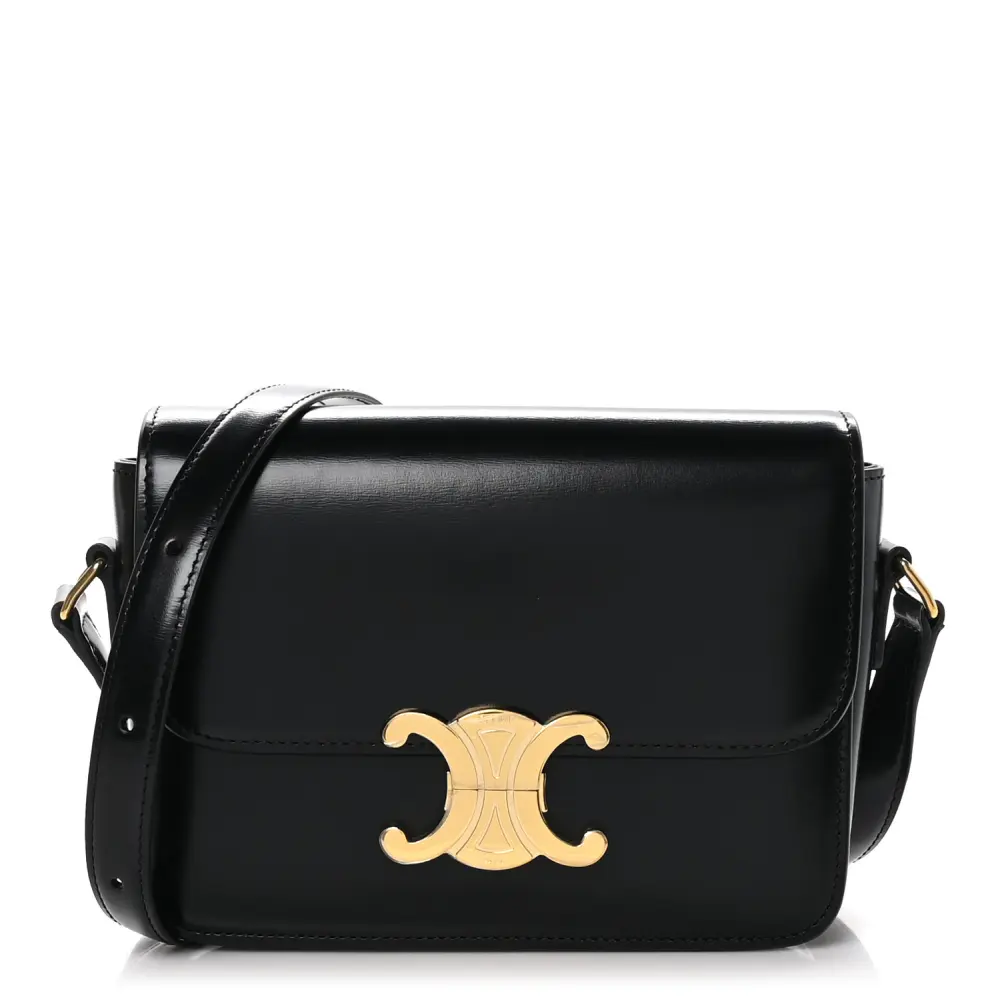 Superfake Celine Black Triomphe Replica – Shiny Calfskin, Gold Hardware1:1High-quality replica