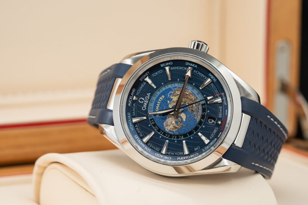 Omega Best Replica Watch Seamaster Aqua Terra Blue Dial Rubber Strap 43mm - Elite Watch Atelier