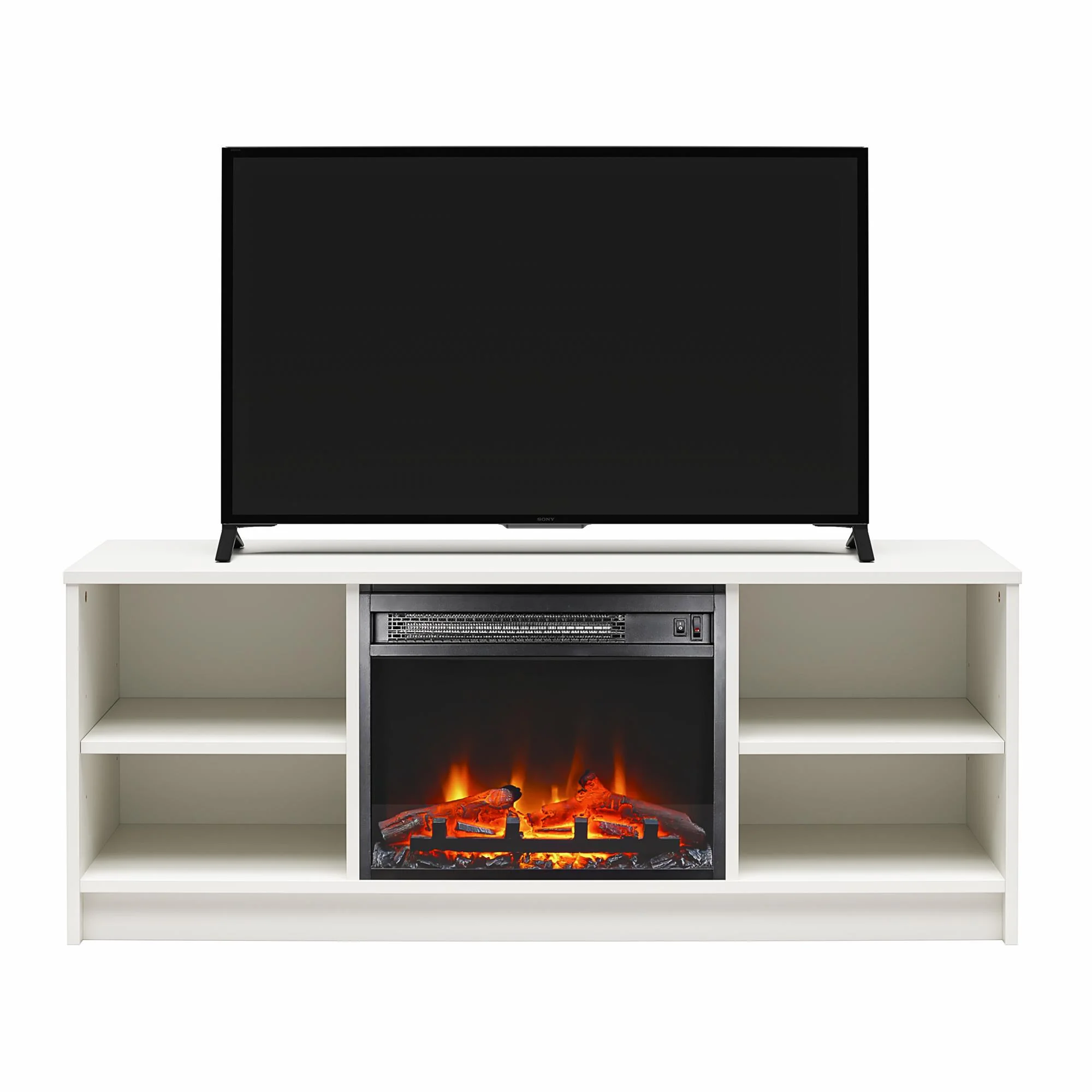 Mainstays Fireplace TV Stand, for TVs up to 55", Black Oak - Image 21