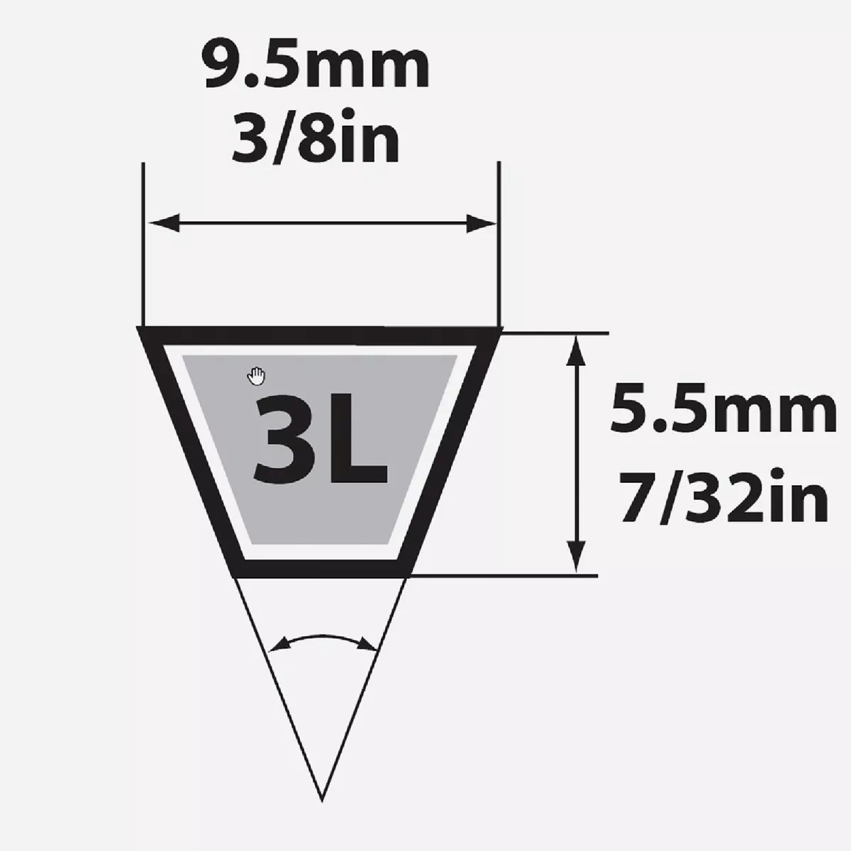 Mitsuboshi Fractional Horsepower 3L Type, 3/8 In. x 21 In.