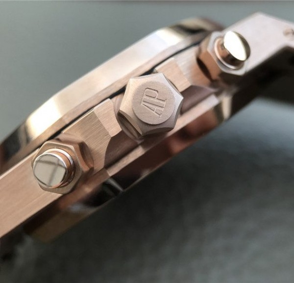 Replica Audemars Piguet Royal OAK Royal Oak Chronograph 26331 RG Brown Dial Leather Strap A7750 - Top club
