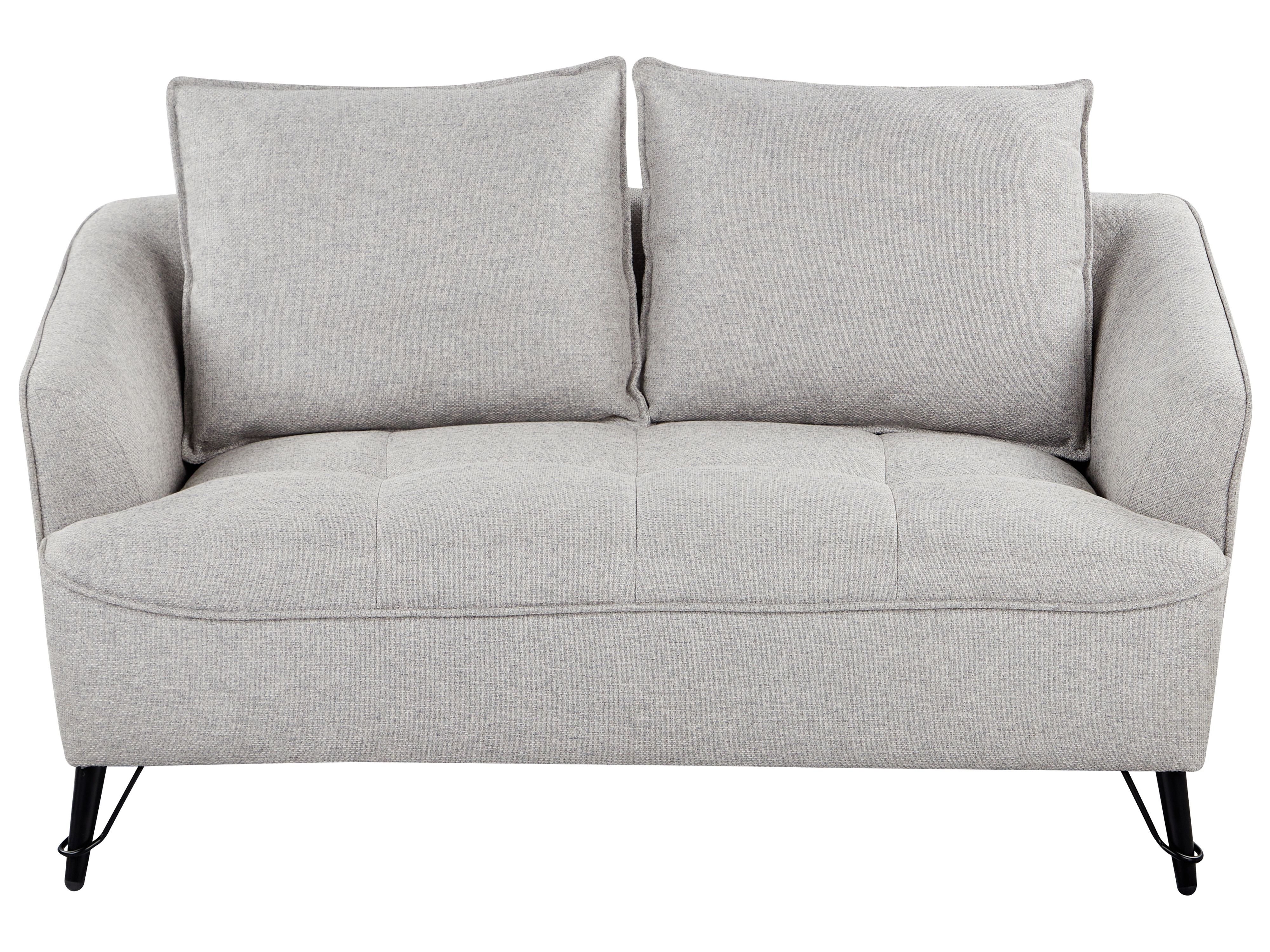 Sofa 2 Seater HOBRO Fabric Light Grey