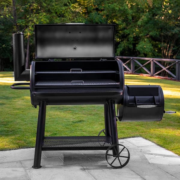 Grand Champ Charcoal Grill and Offset Smoker in Black - Image 4