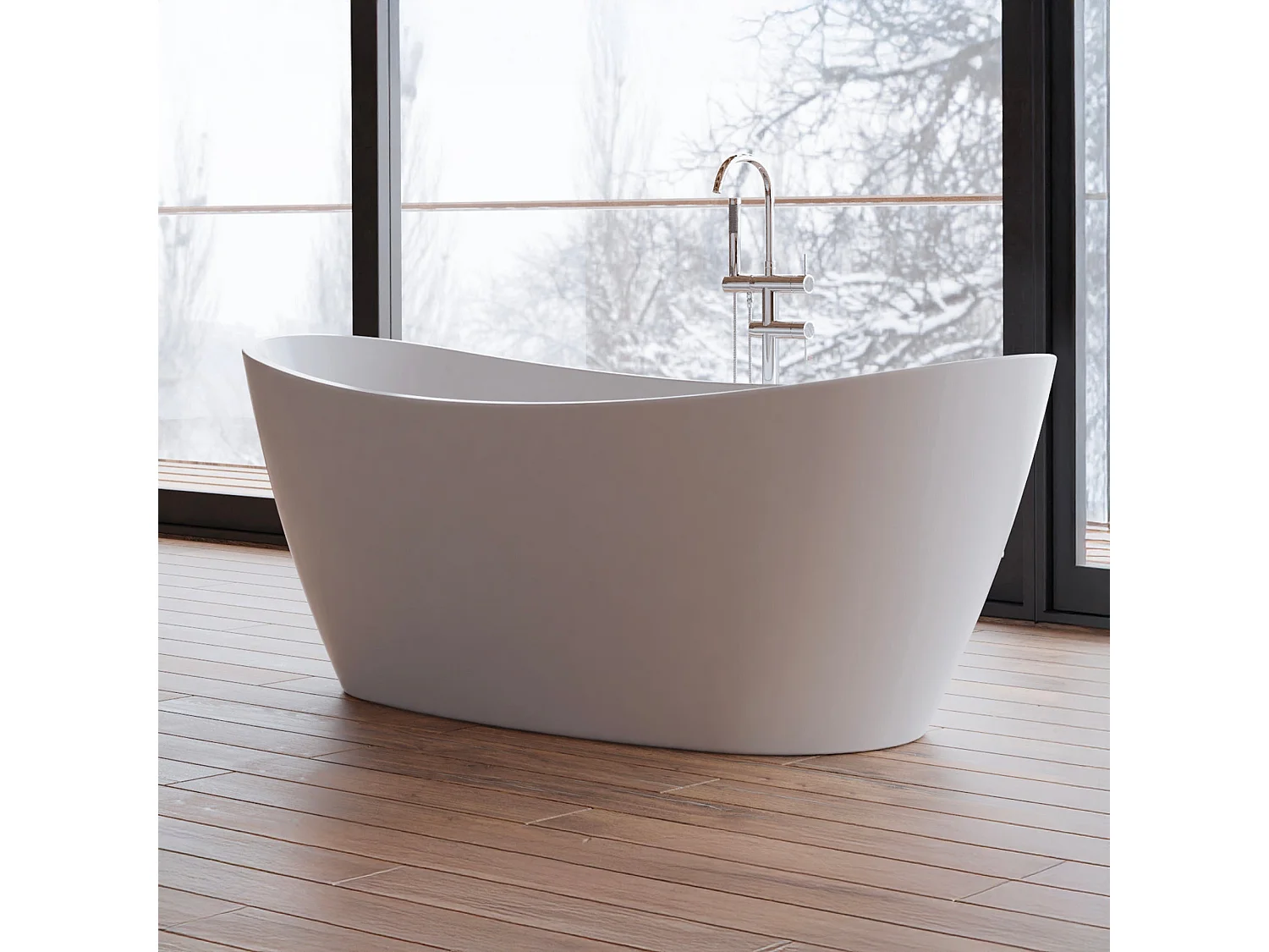 Baignoire Ilot Neroon 2.0 170 blanche 170 x80 x60 cm, by SPALINA