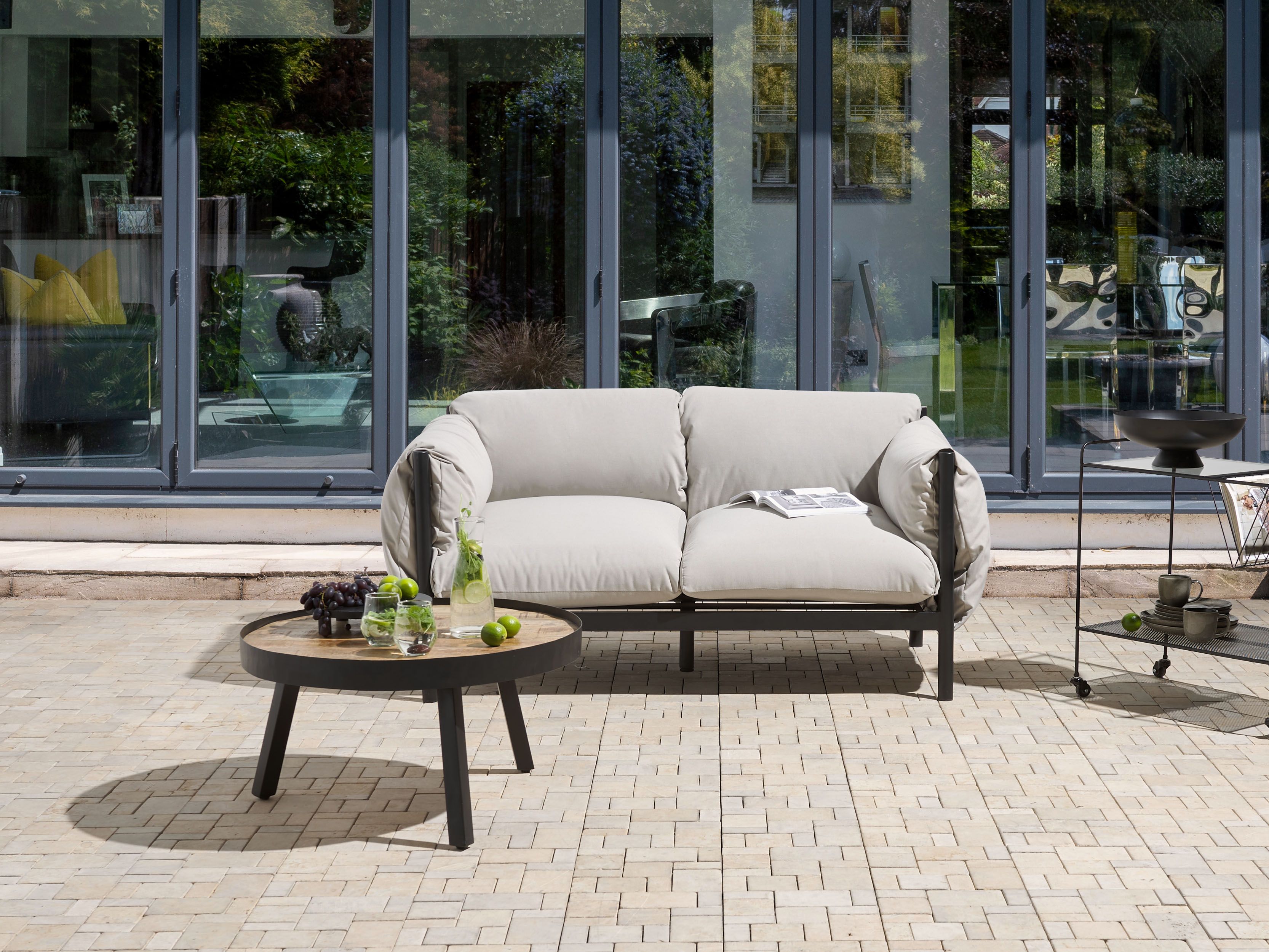 Garden Sofa 2 Seater ESPERIA Metal Grey