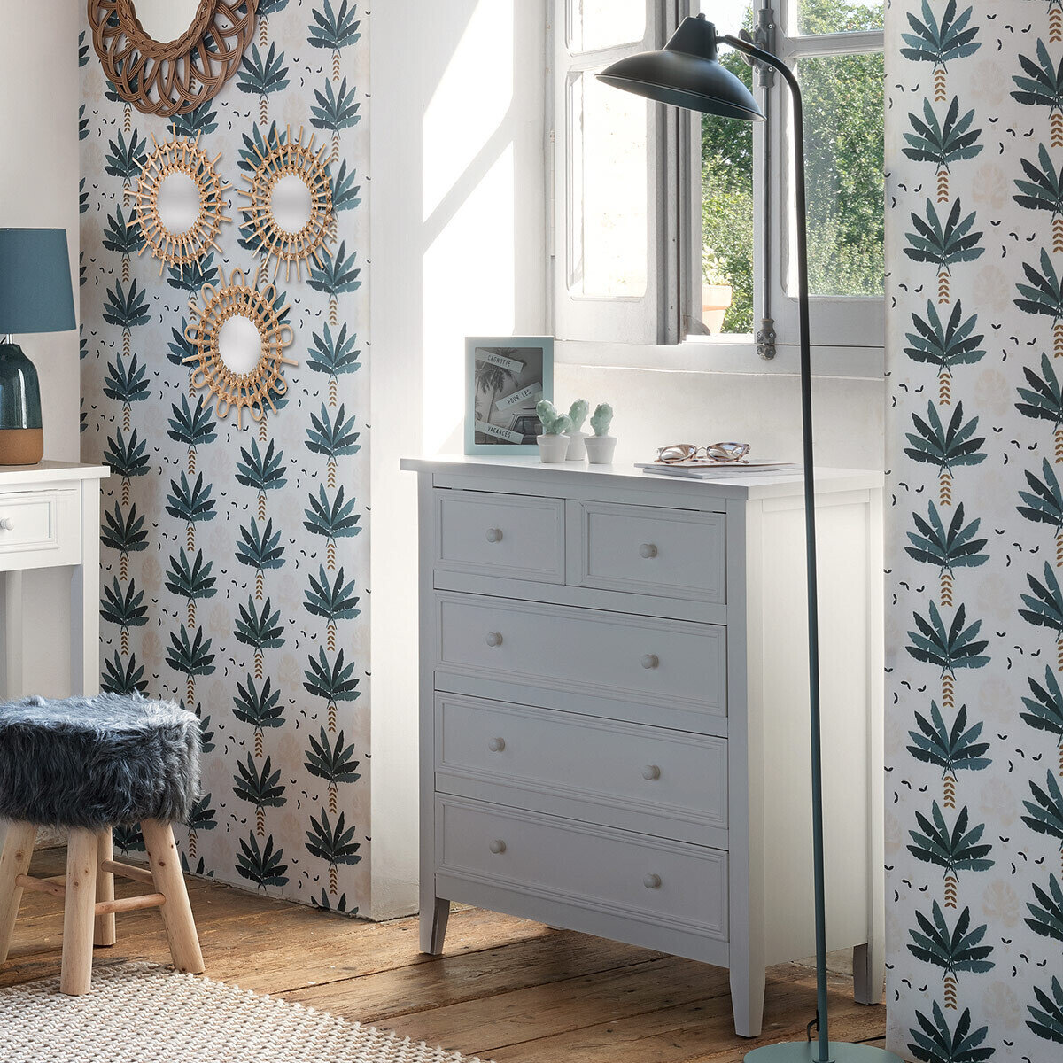 Chest of drawers "Charm" White, 5 drawers