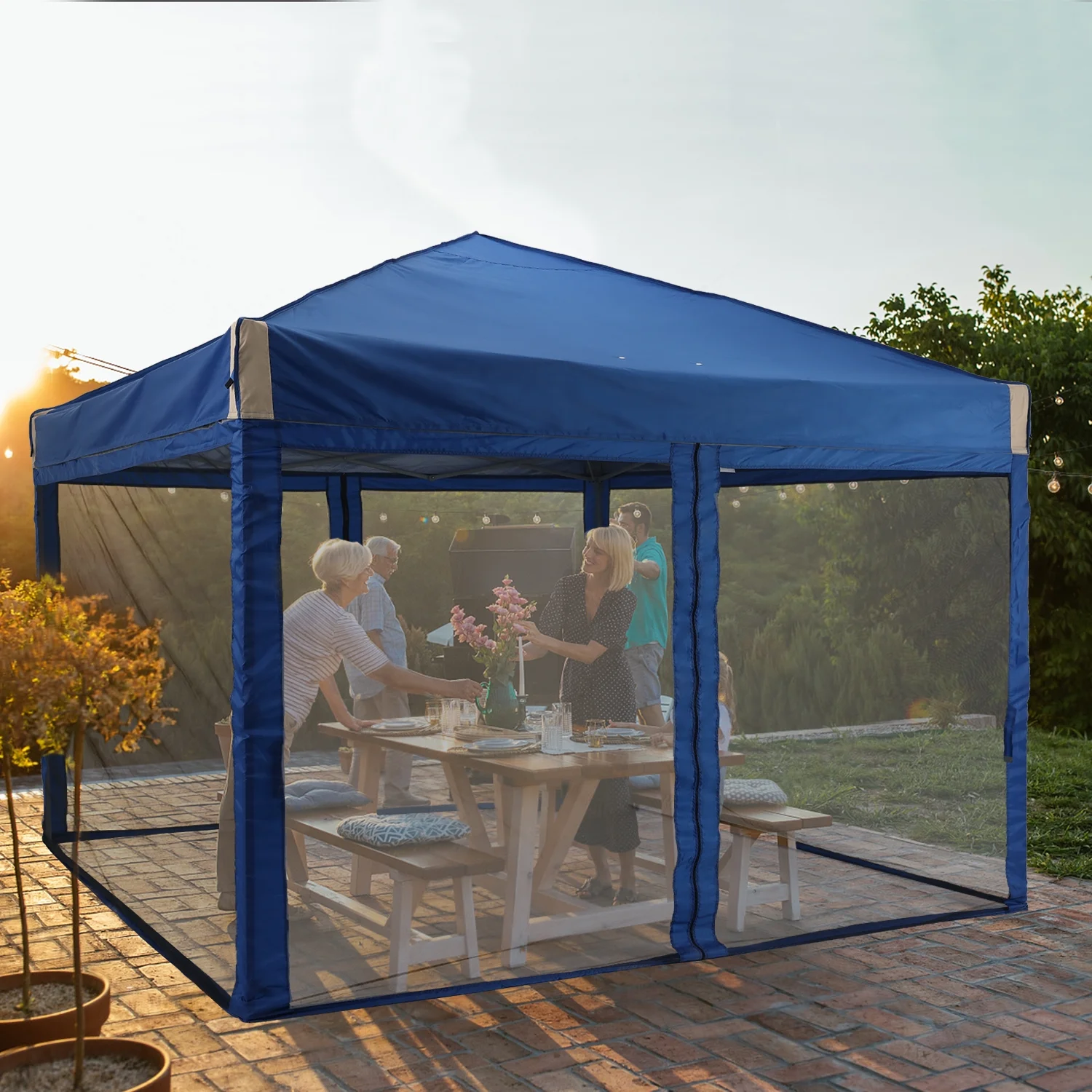 Aoodor 12'x12' Pop Up Canopy with Removable Mesh Sidewalls, Outdoor Portable Instant Shelter Tent-Black - Image 18